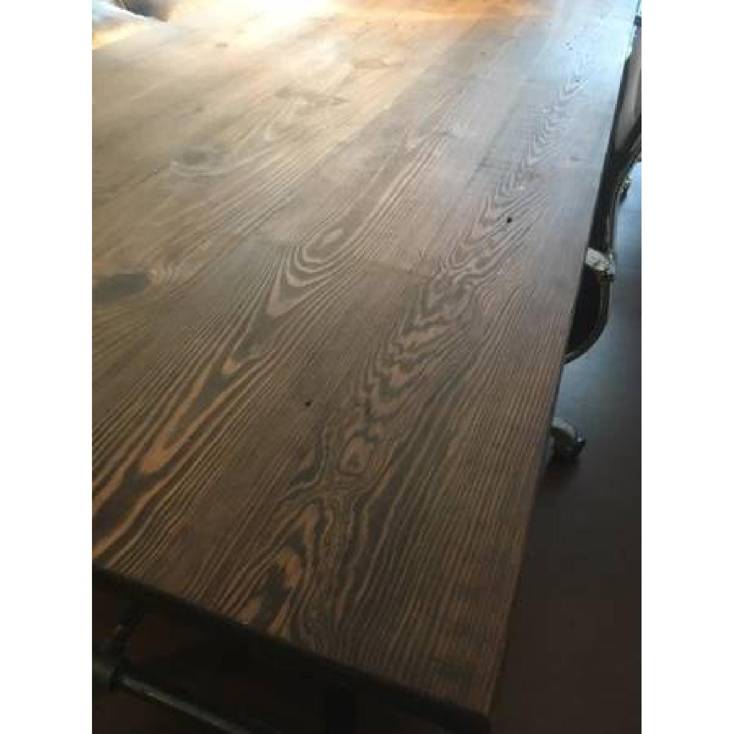 Industrial Reclaimed Heart Pine Wood Table/Work Station Desk - image-3
