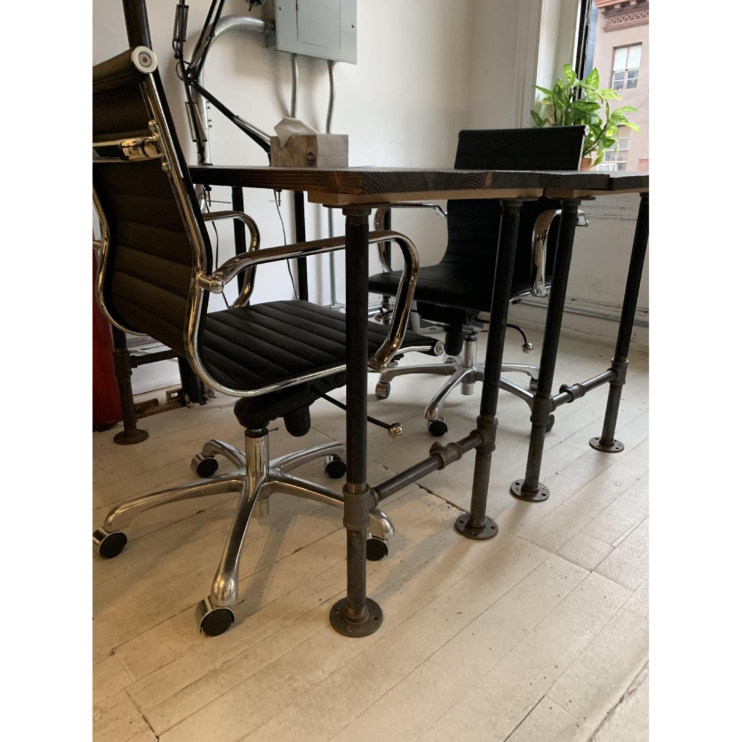 Industrial Reclaimed Heart Pine Wood Table/Work Station Desk - image-11