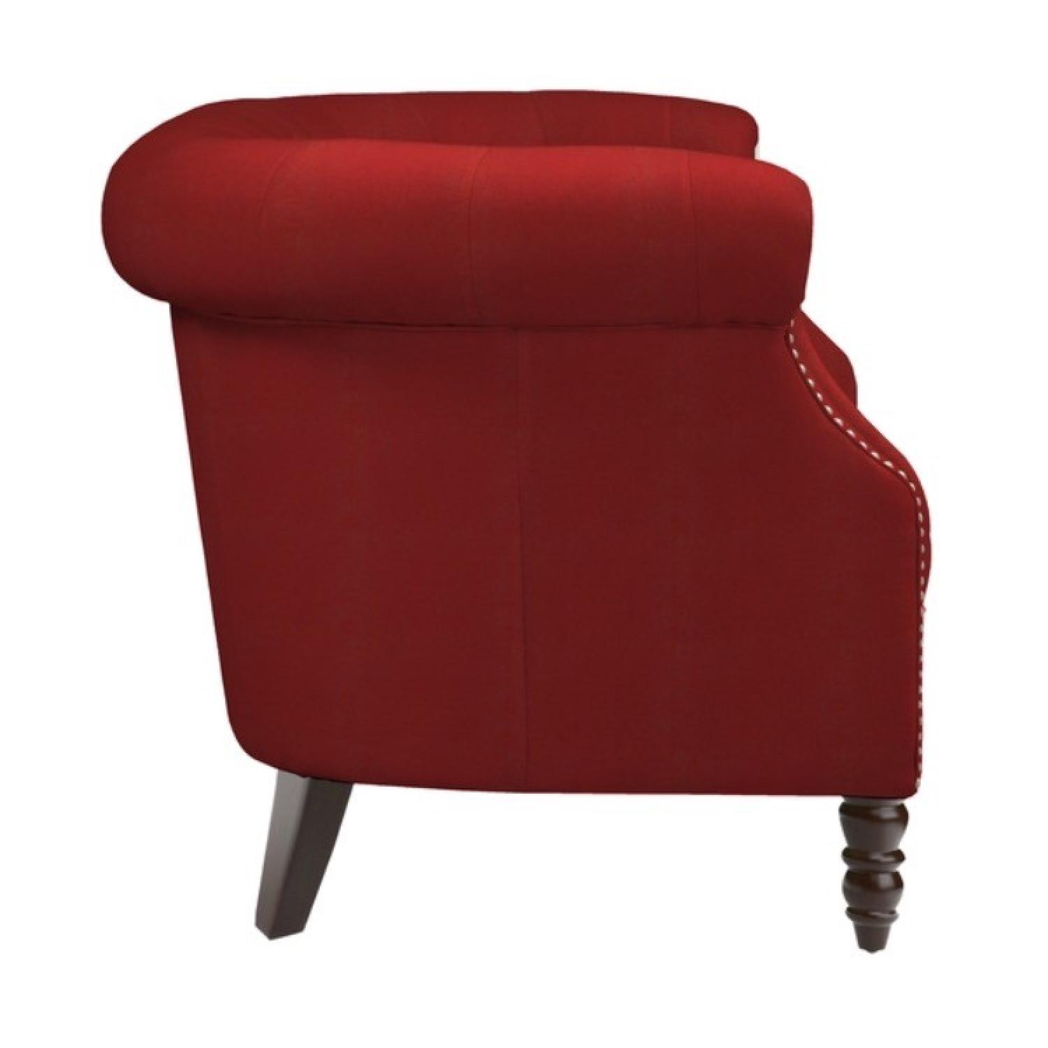 Portfolio Chesterfield Red Velvet Loveseat - image-3
