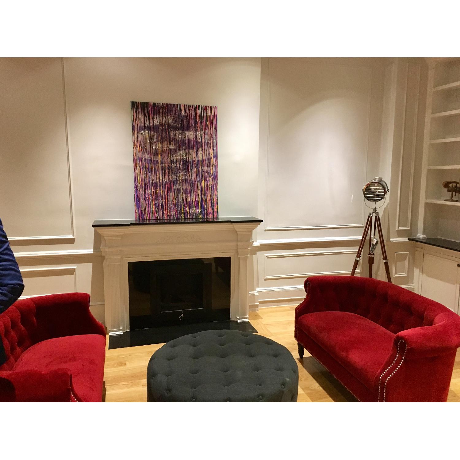 Portfolio Chesterfield Red Velvet Loveseat - image-6