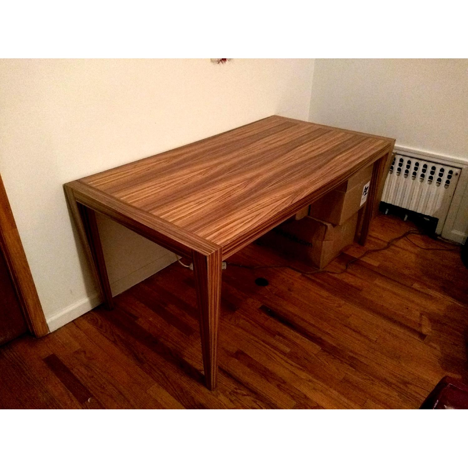 Mid Century Modern Style Zebra Wood Dining Table - image-1