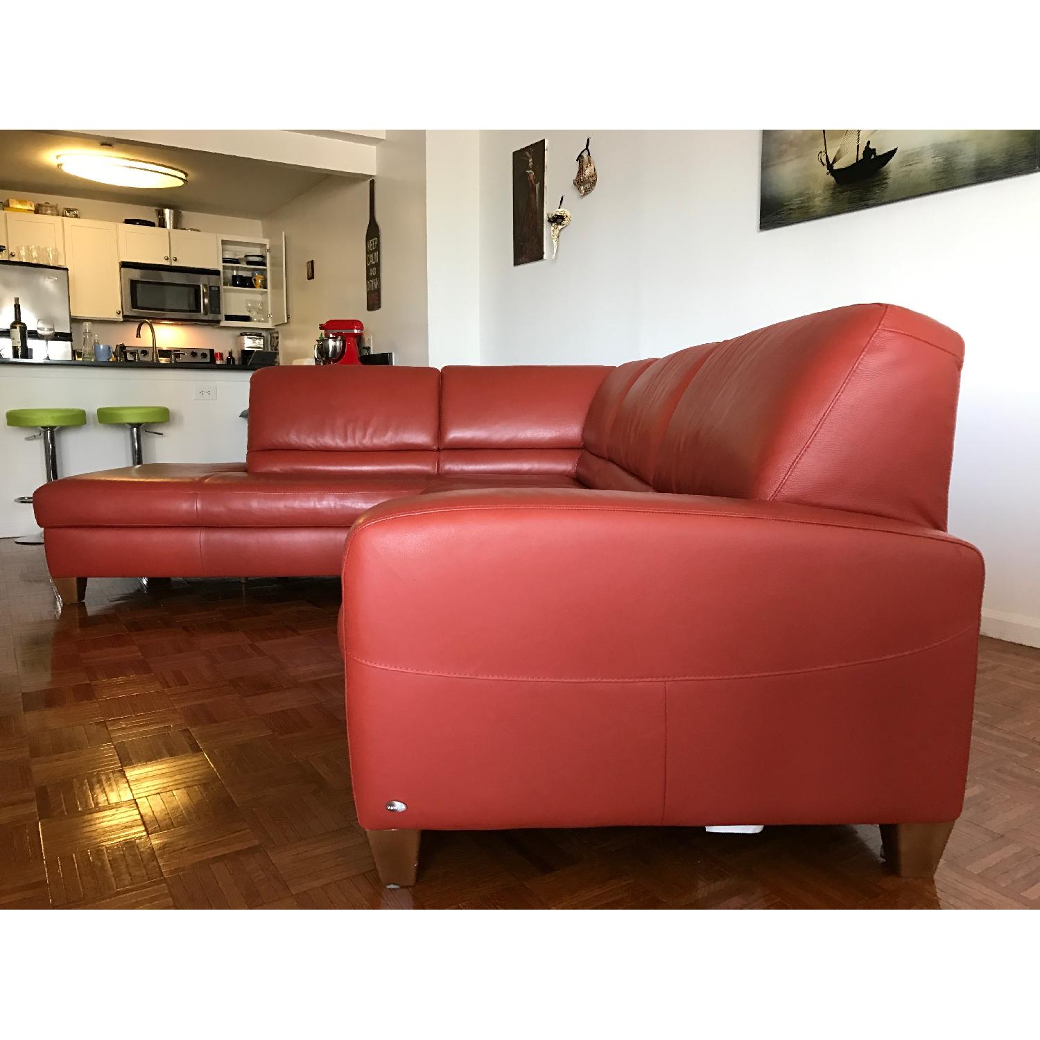Natuzzi Orange Italian Sectional Sofa - image-2