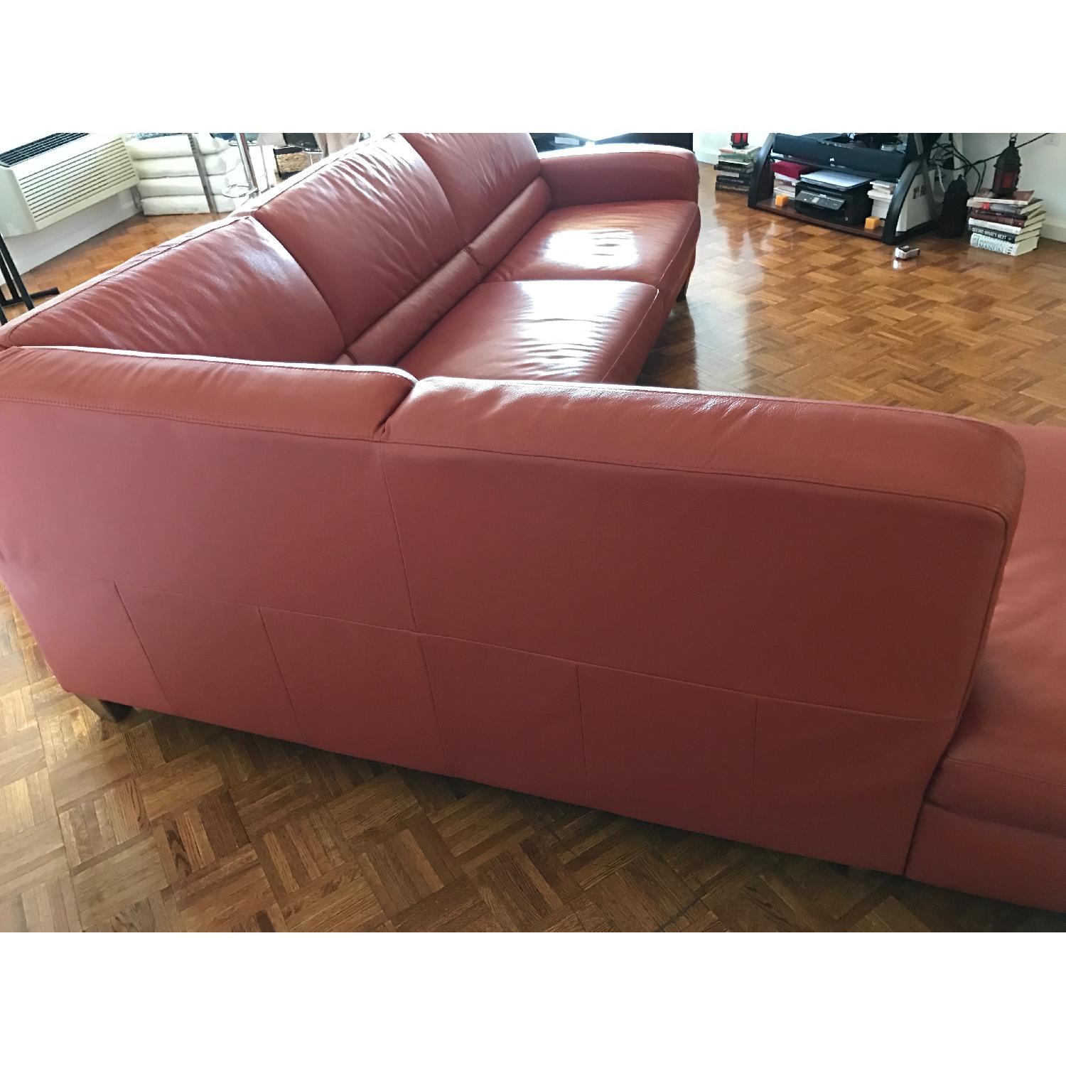 Natuzzi Orange Italian Sectional Sofa - image-3