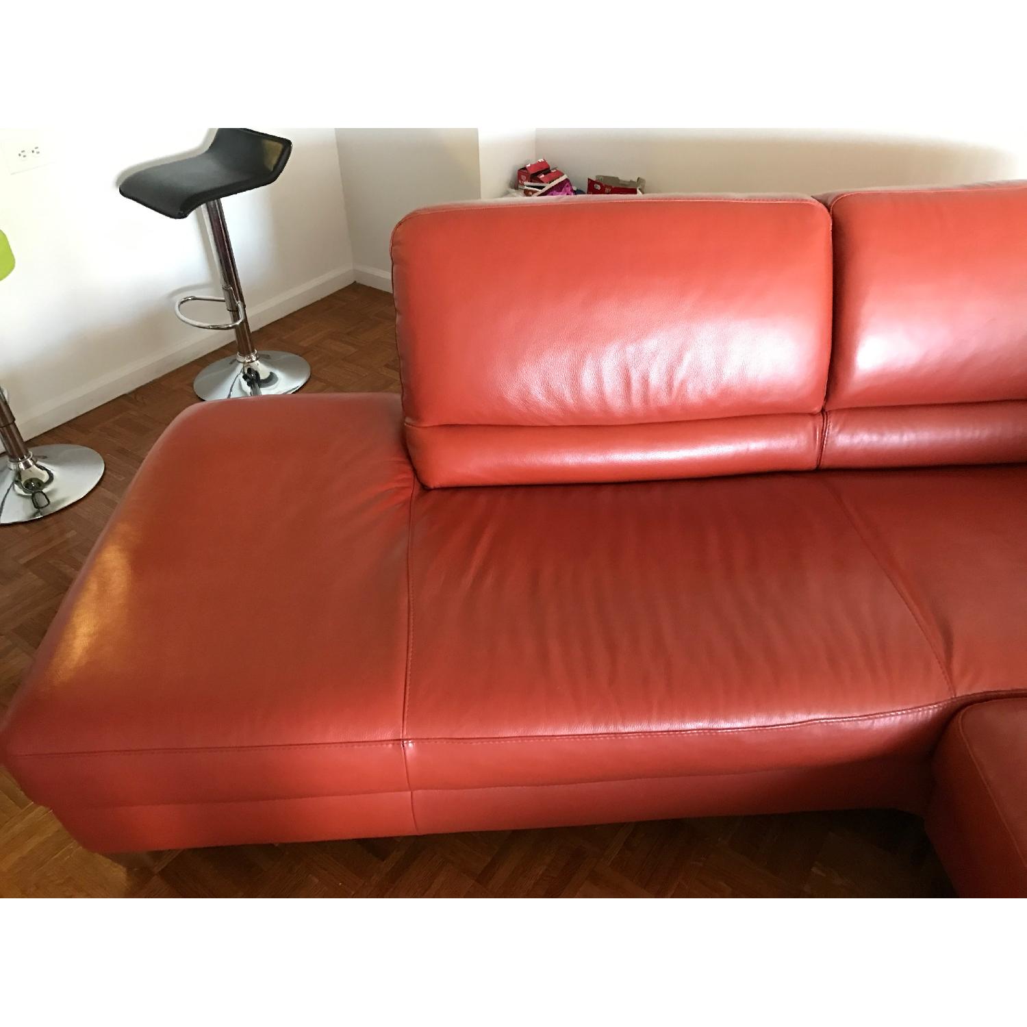 Natuzzi Orange Italian Sectional Sofa - image-7