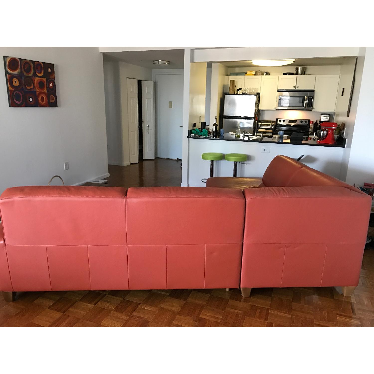 Natuzzi Orange Italian Sectional Sofa - image-9