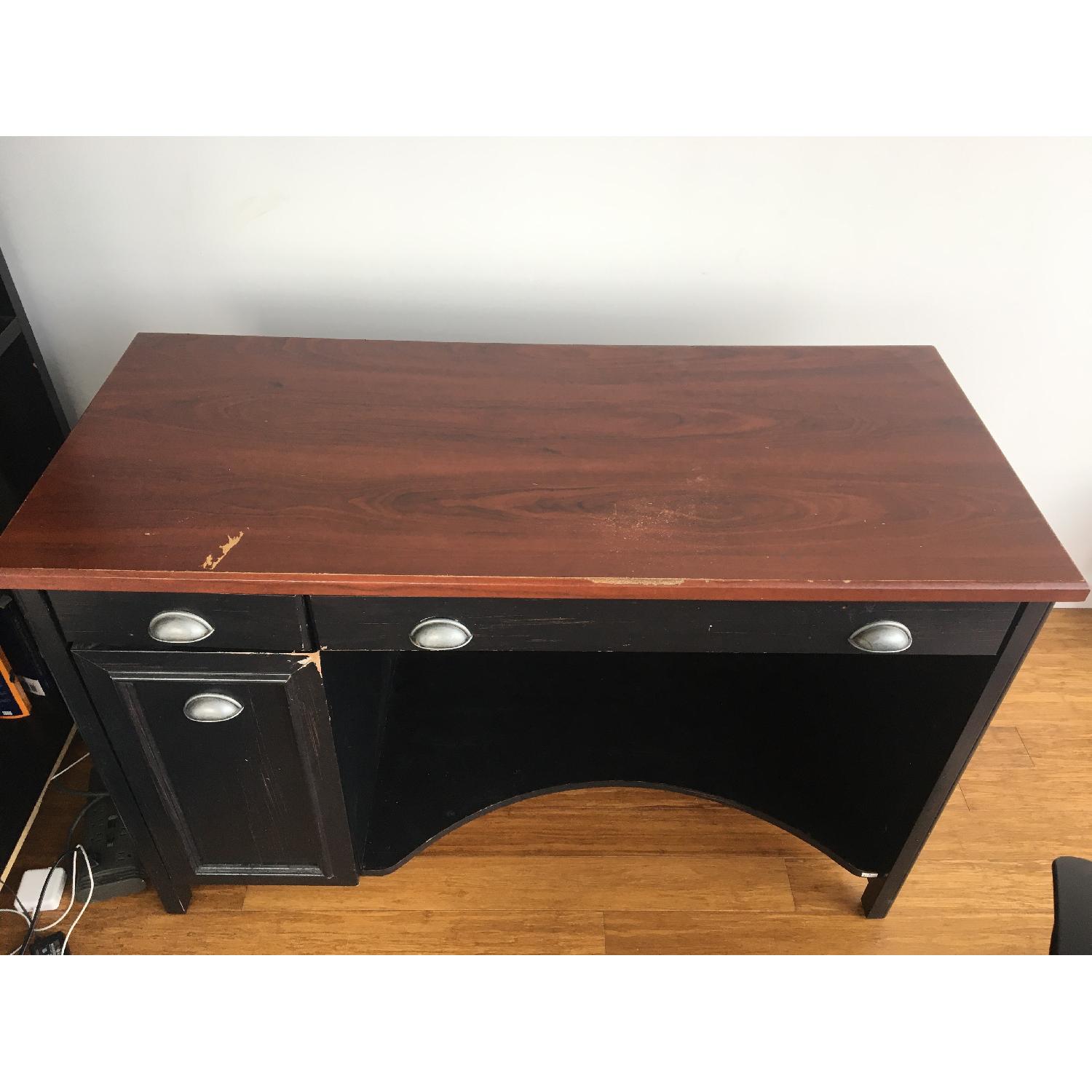 Bush Furniture Computer Home Office Desk in Antique Black/Hansen Cherry