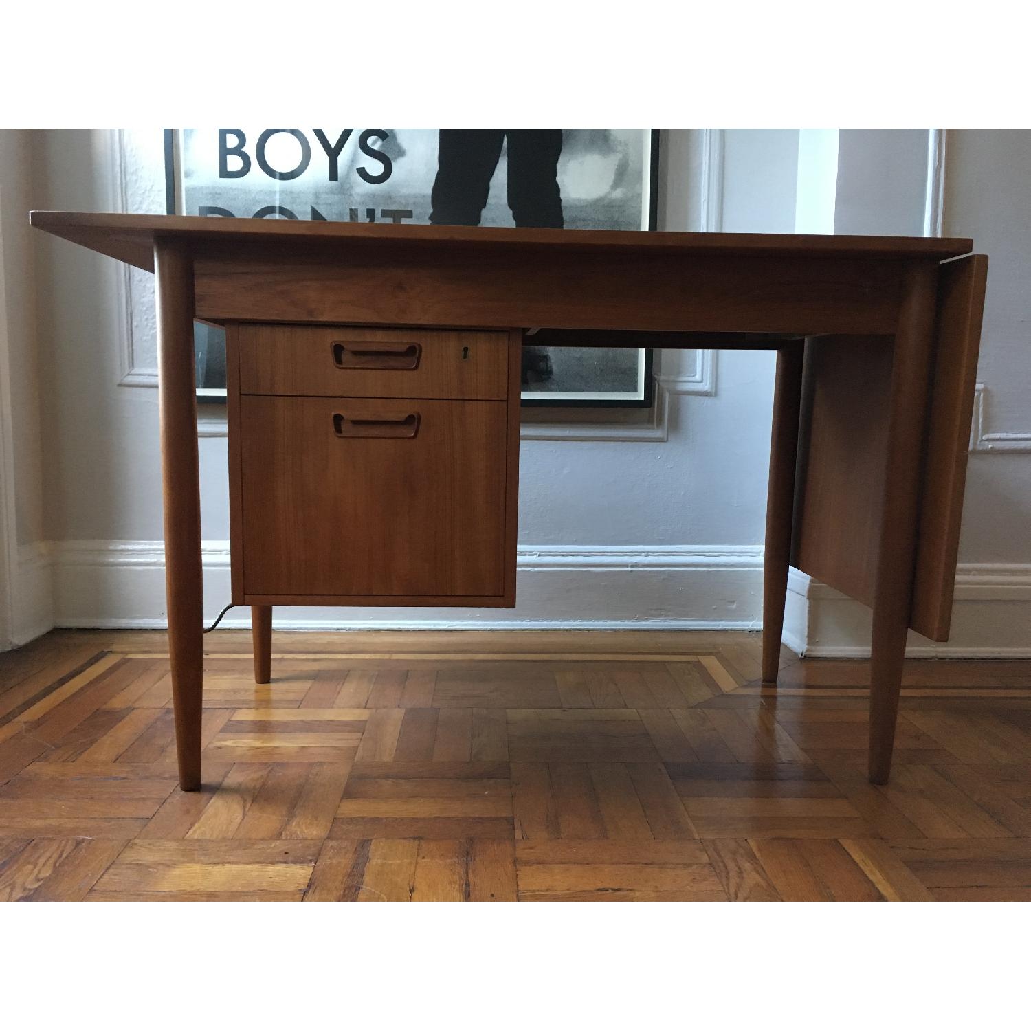 Mid Century Modern Drop Leaf Desk - image-1