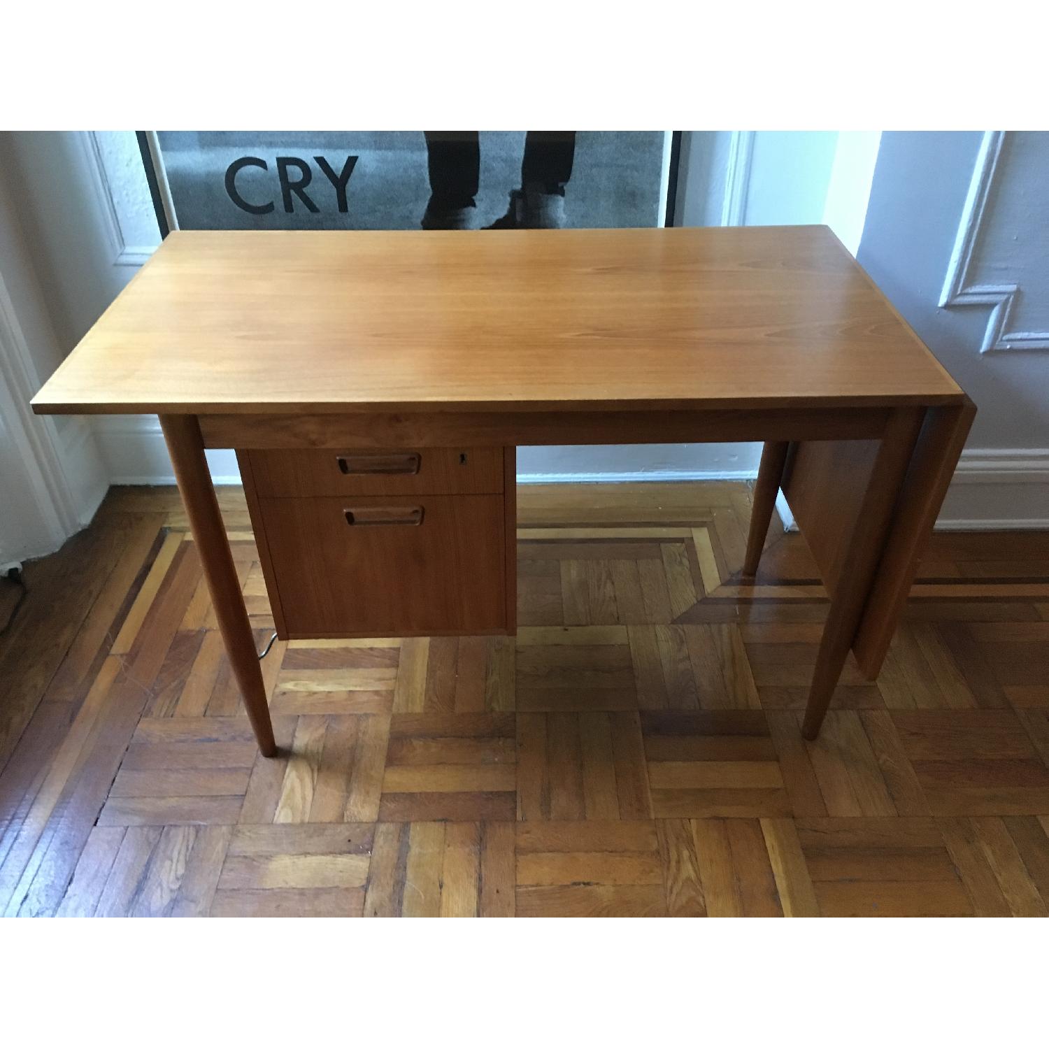 Mid Century Modern Drop Leaf Desk - image-6