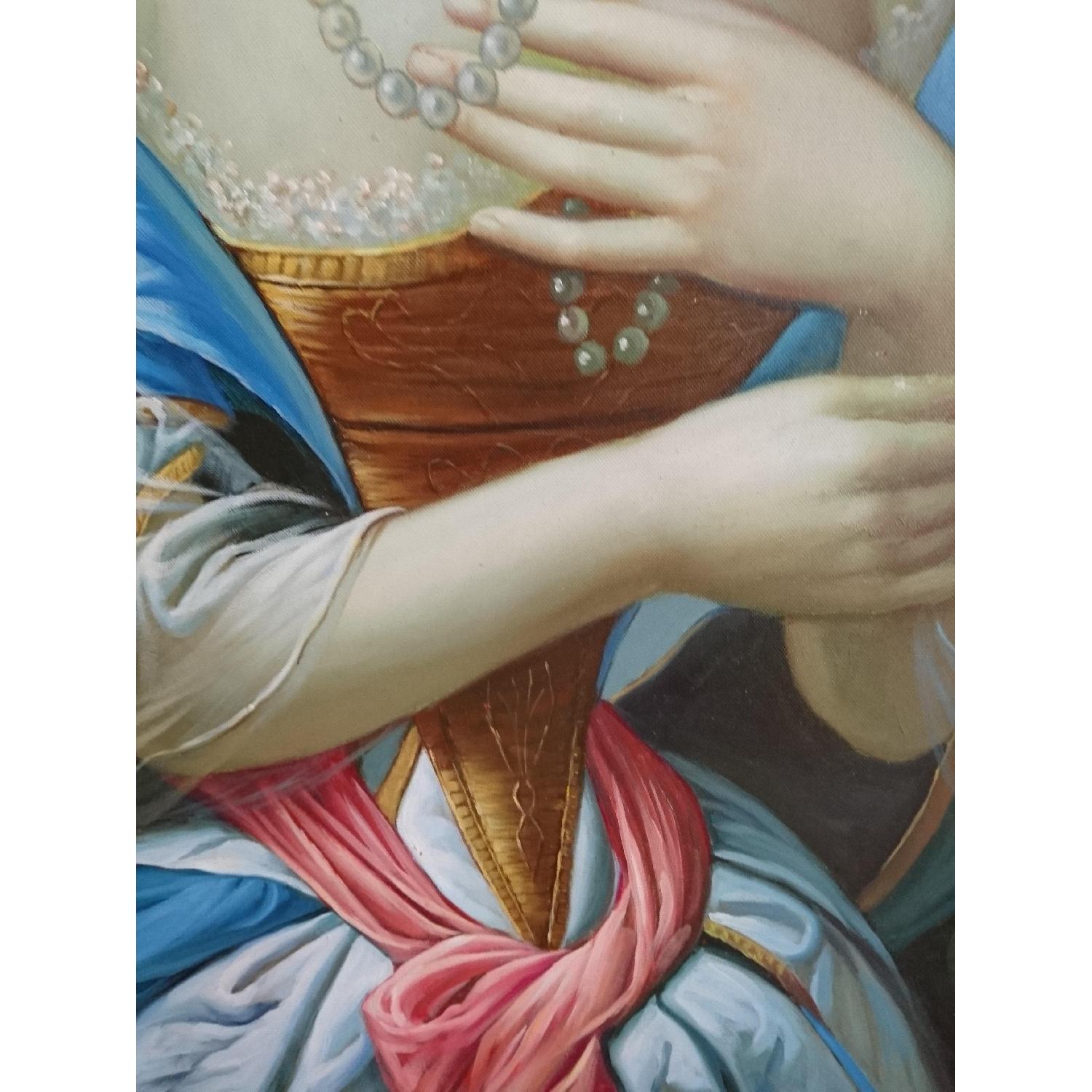 Oil Painting in Brown Wooden Frame - Lady - image-2