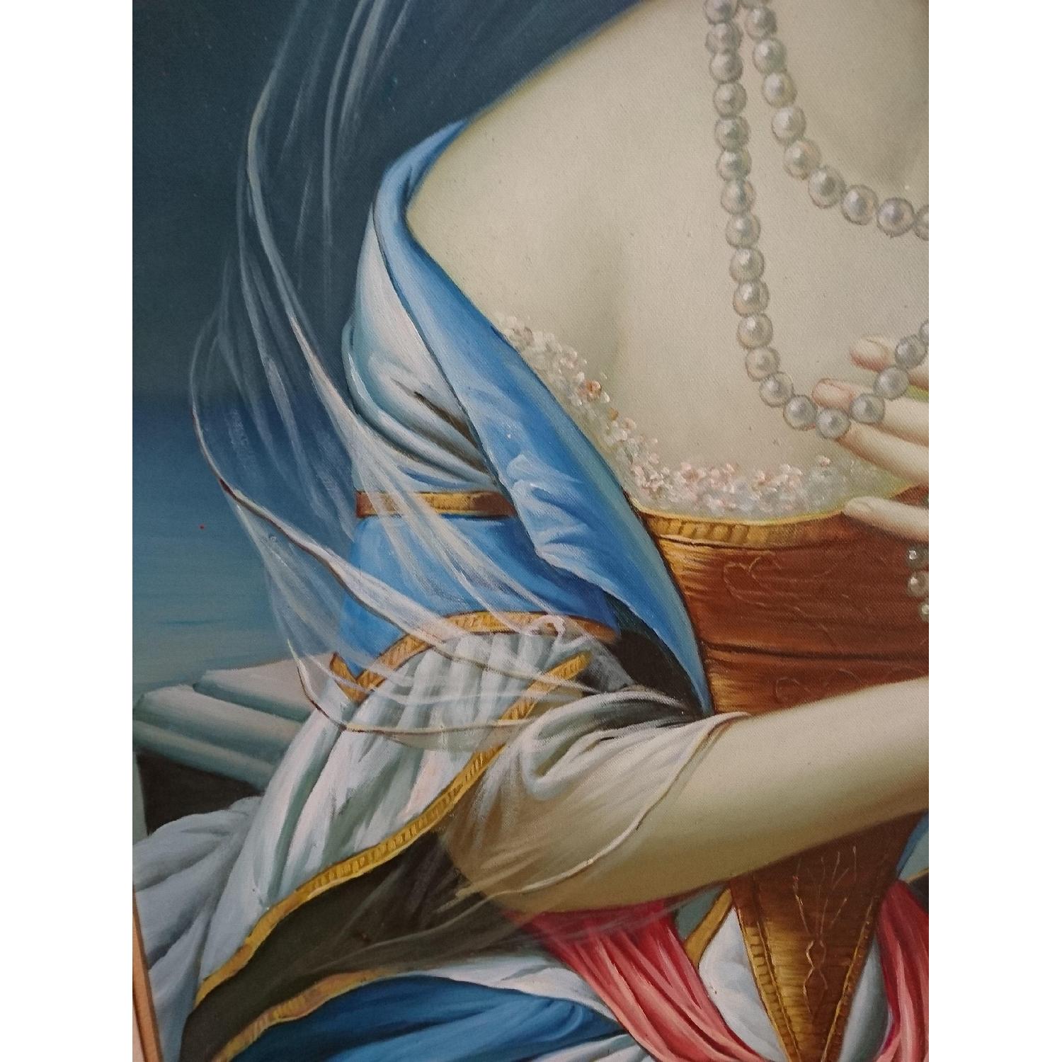 Oil Painting in Brown Wooden Frame - Lady - image-3