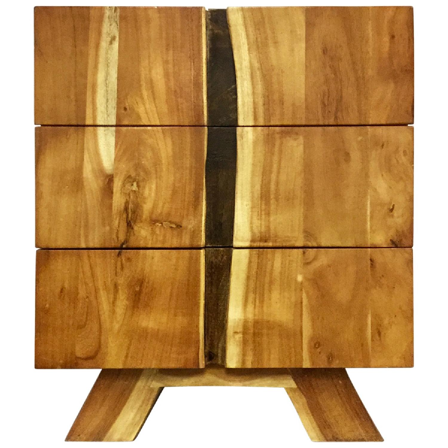 Wooden 3 Drawer Bedside Table - image-2