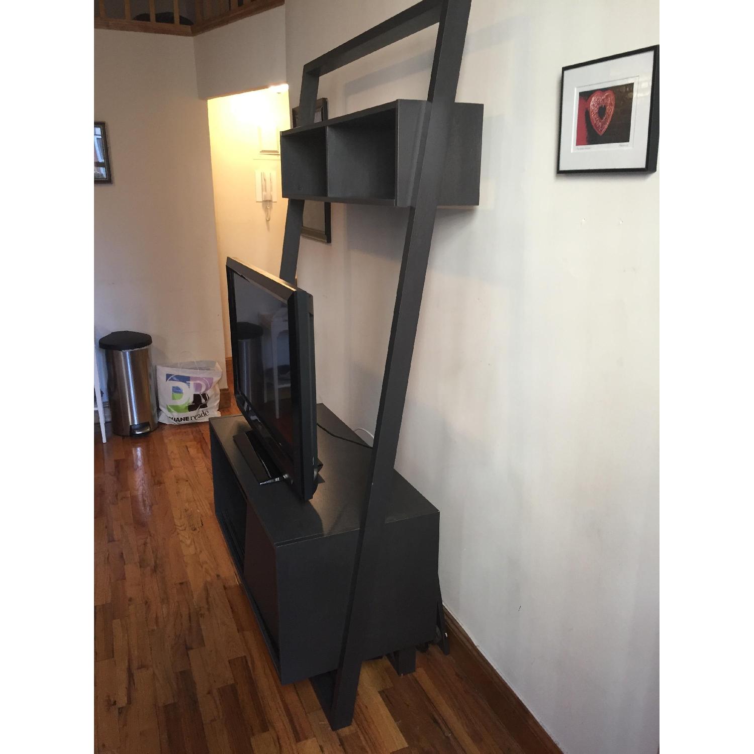 Crate & Barrel Black Wood Media Stand - image-2