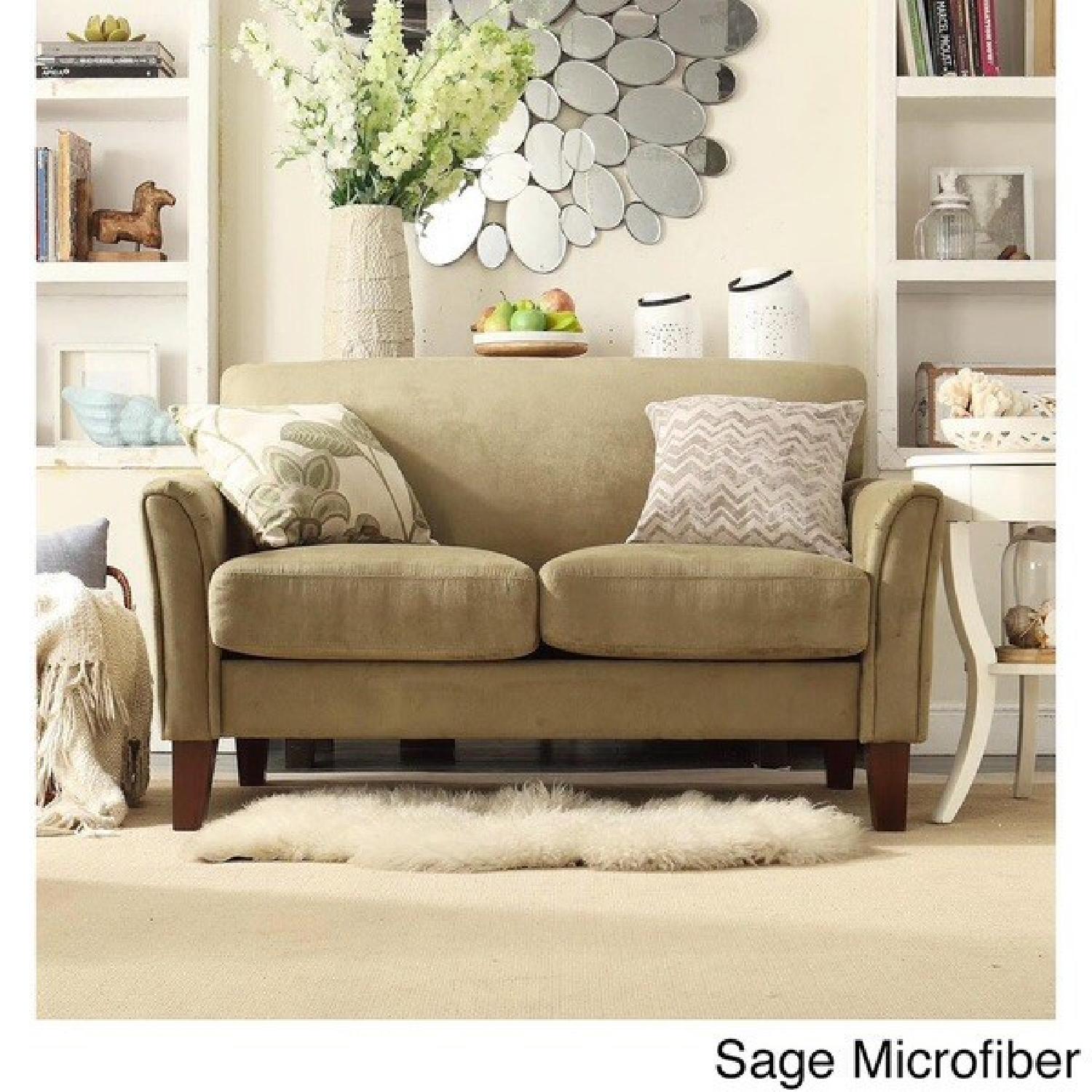 Microsuede Loveseat in Camel Color - image-3