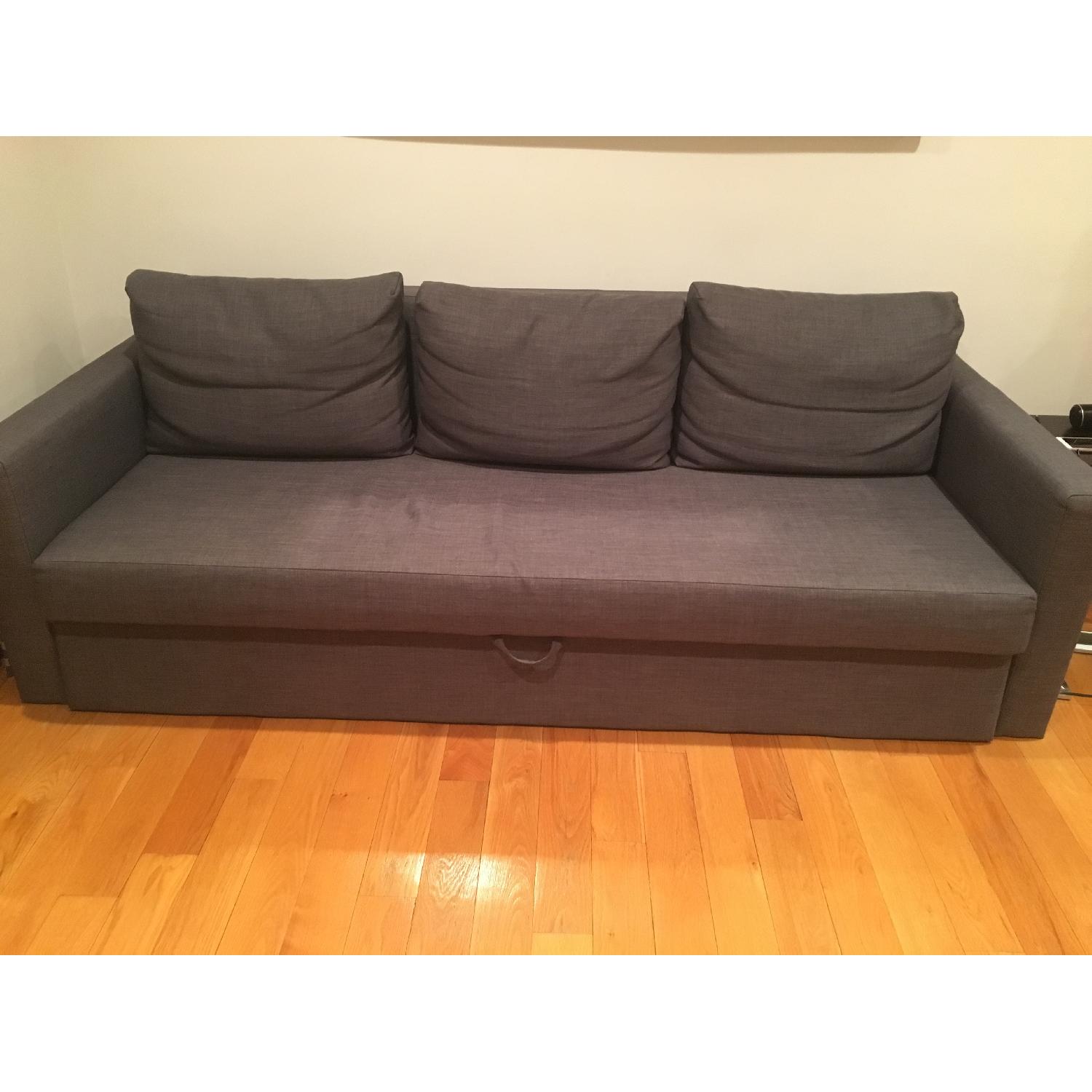 Ikea Grey Sofa Bed w/ Storage AptDeco