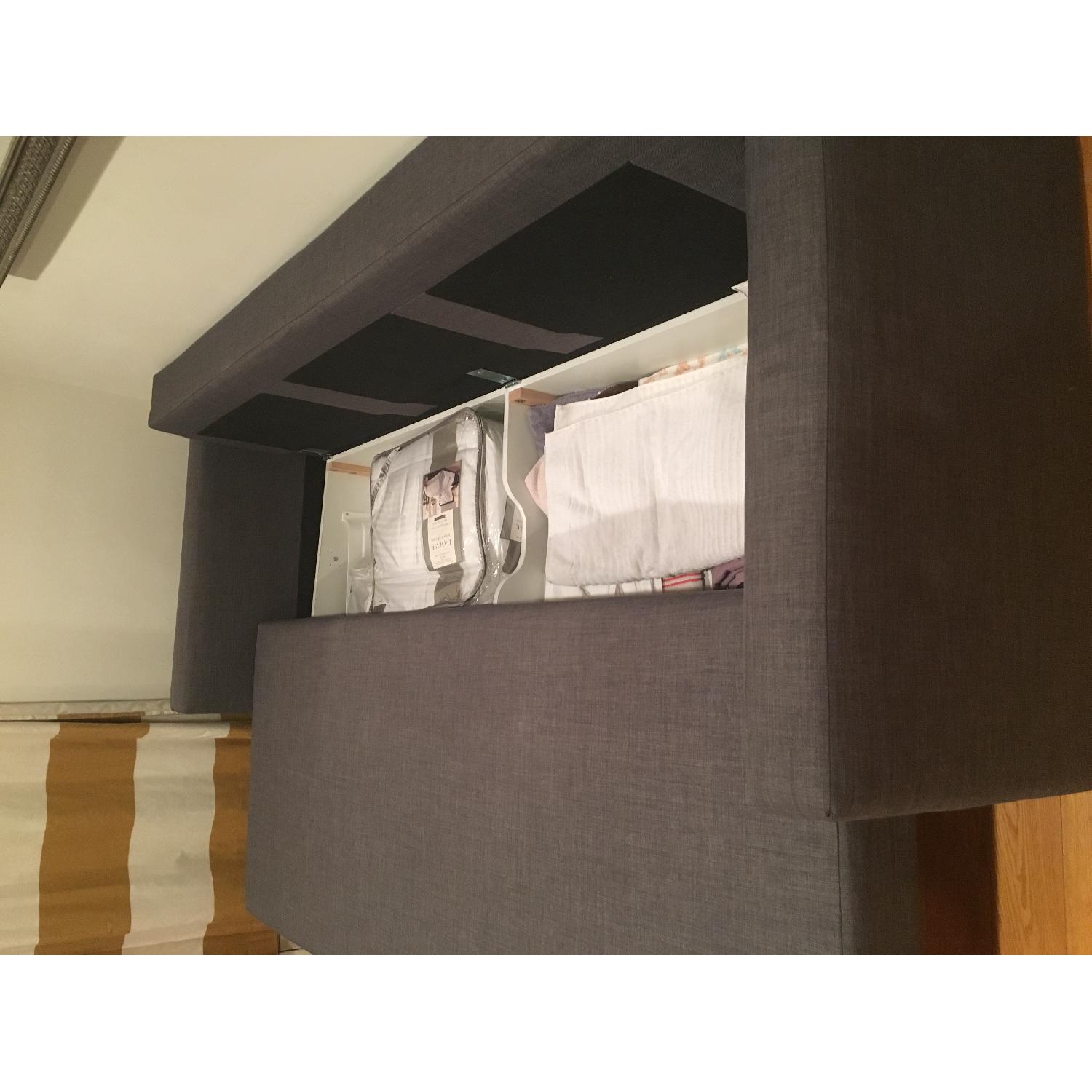Ikea Grey Sofa Bed w/ Storage - image-5