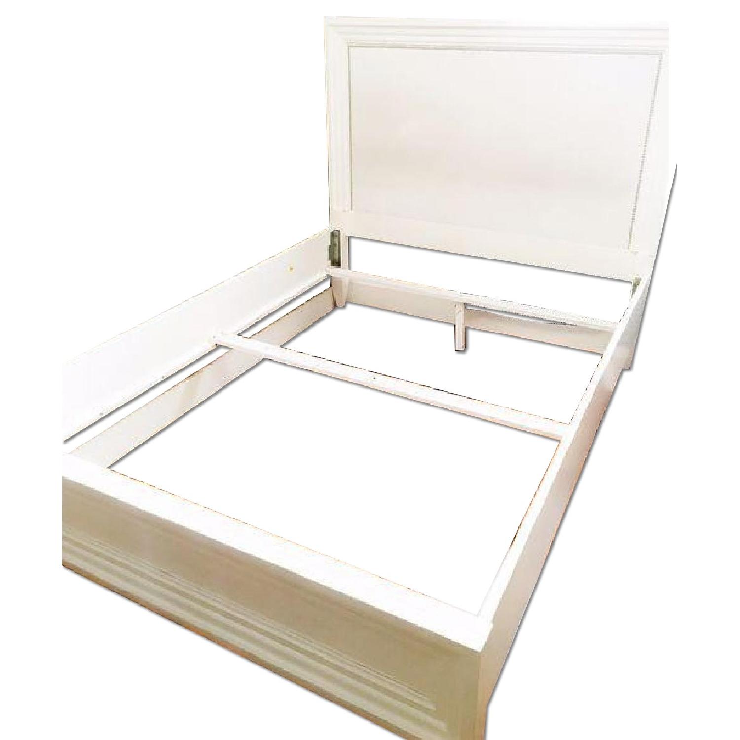 Z Gallerie Lacquered & Velvet Upholstered Queen Bed Frame AptDeco