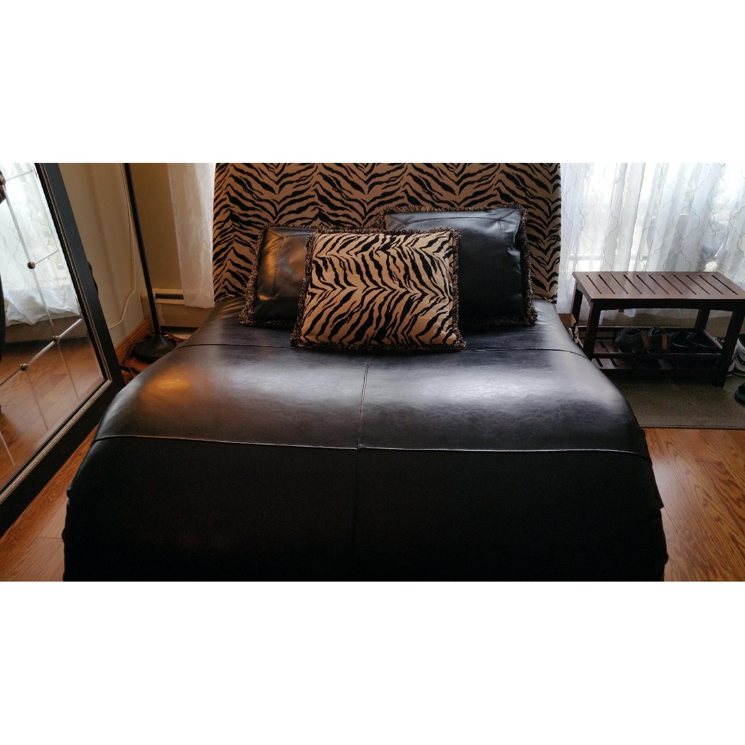 Zebra Fabric & Leather Chaise - image-1