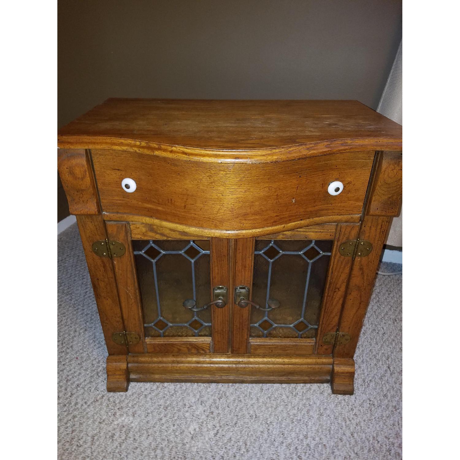 Oak Armoire + Matching Nightstand - image-1