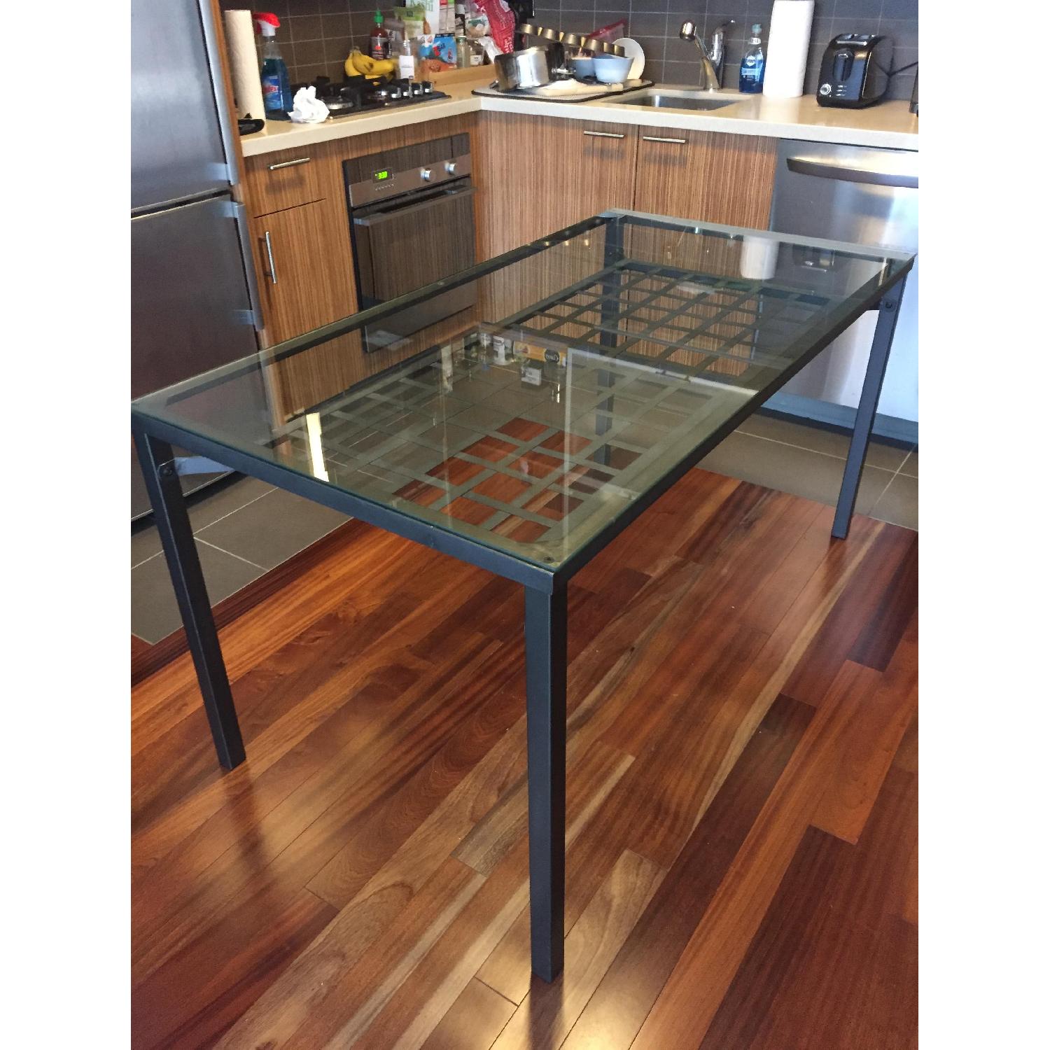 Ikea Glass & Metal Dining Table - image-1