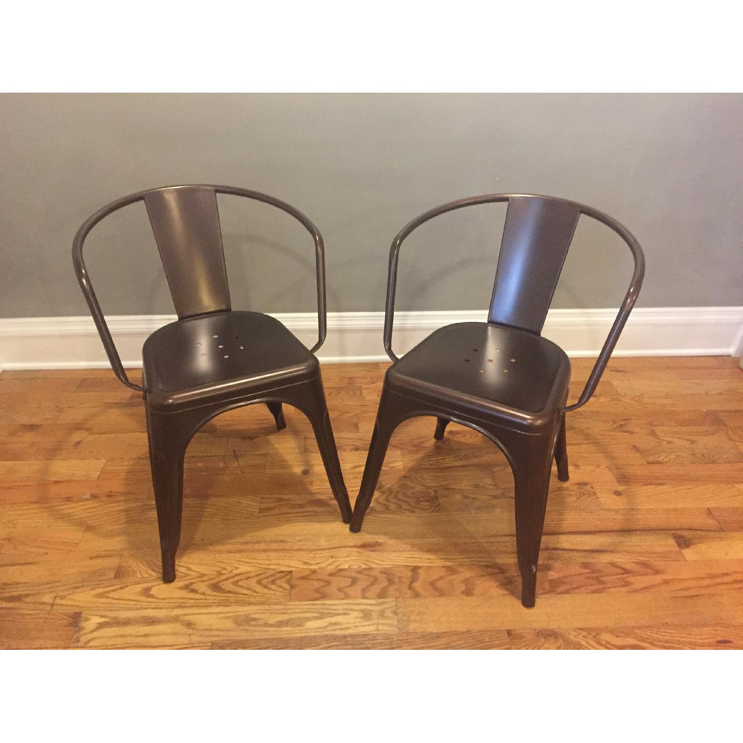 Industrial Metal Arm Chairs - image-1