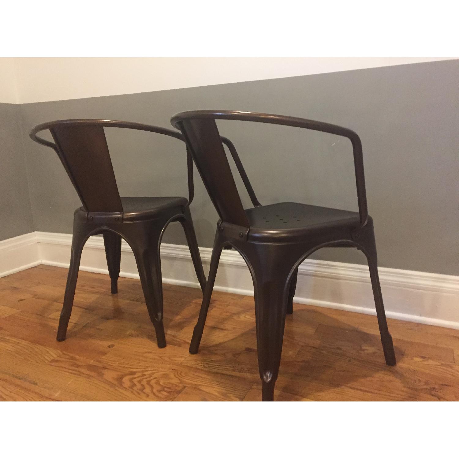 Industrial Metal Arm Chairs - image-2