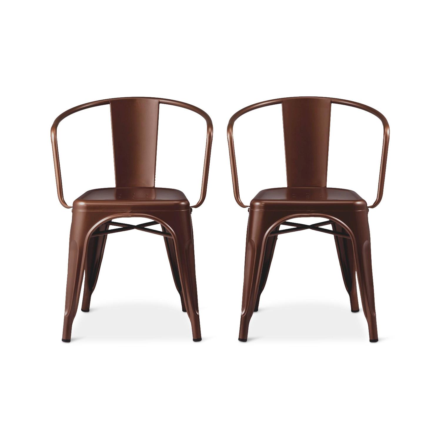 Industrial Metal Arm Chairs - image-4