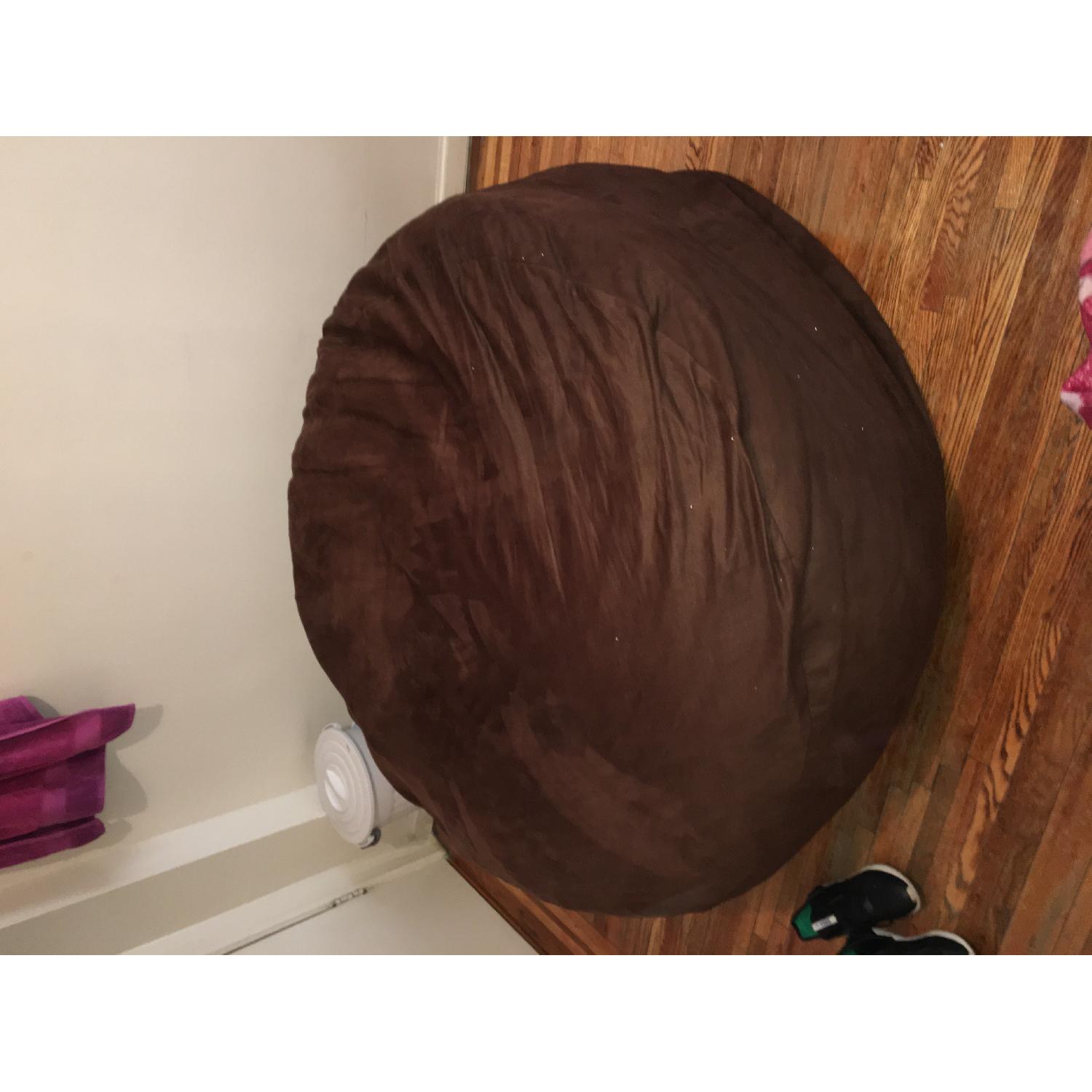 Brown Suede Bean Bag - image-1