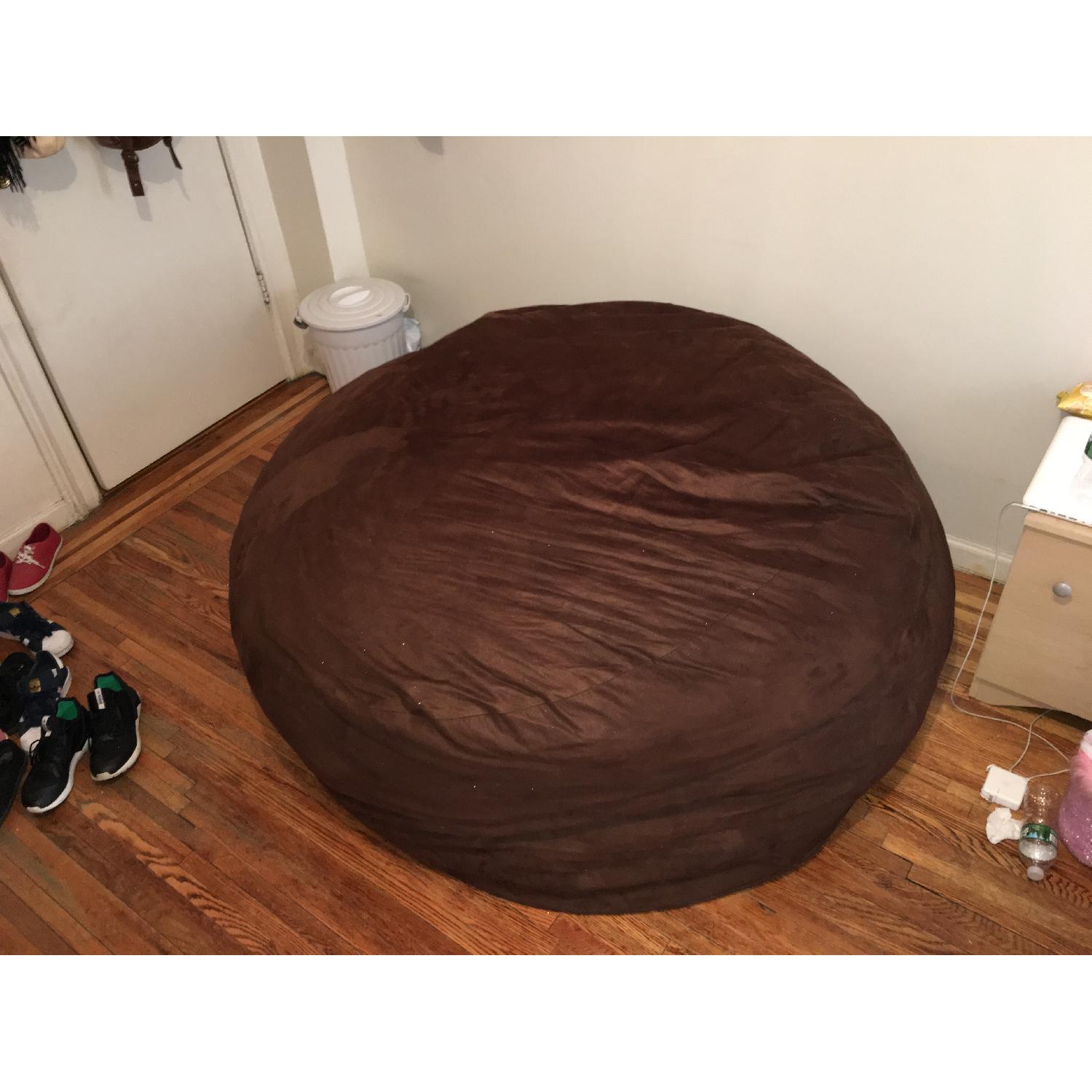 Brown Suede Bean Bag - image-5