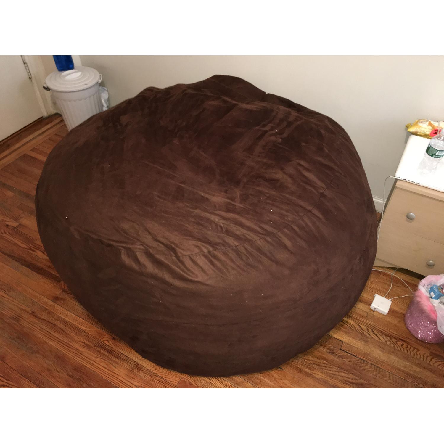 Brown Suede Bean Bag - image-8
