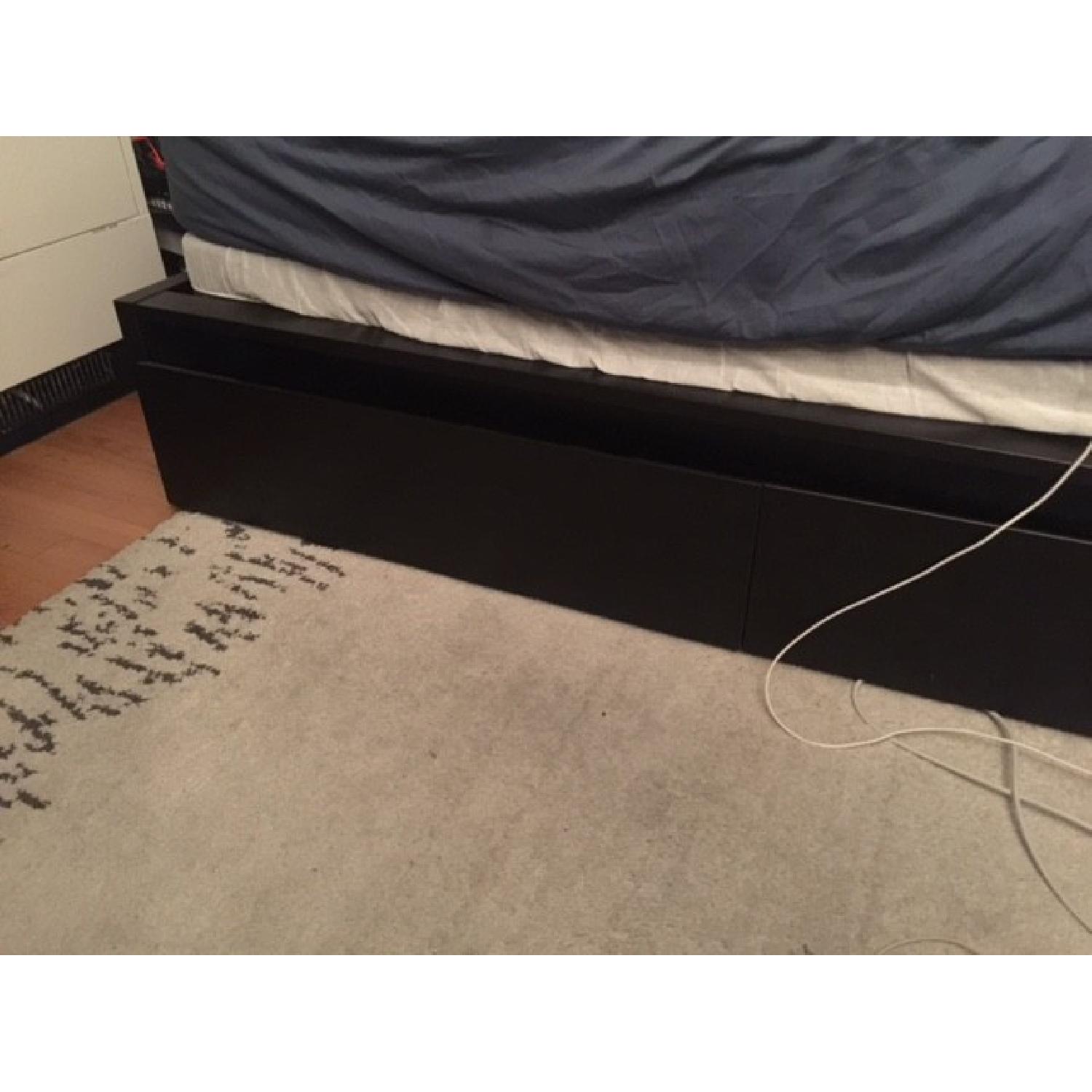 Ikea Malm Queen Size High Bed Frame/ 2 Storage Boxes - image-2