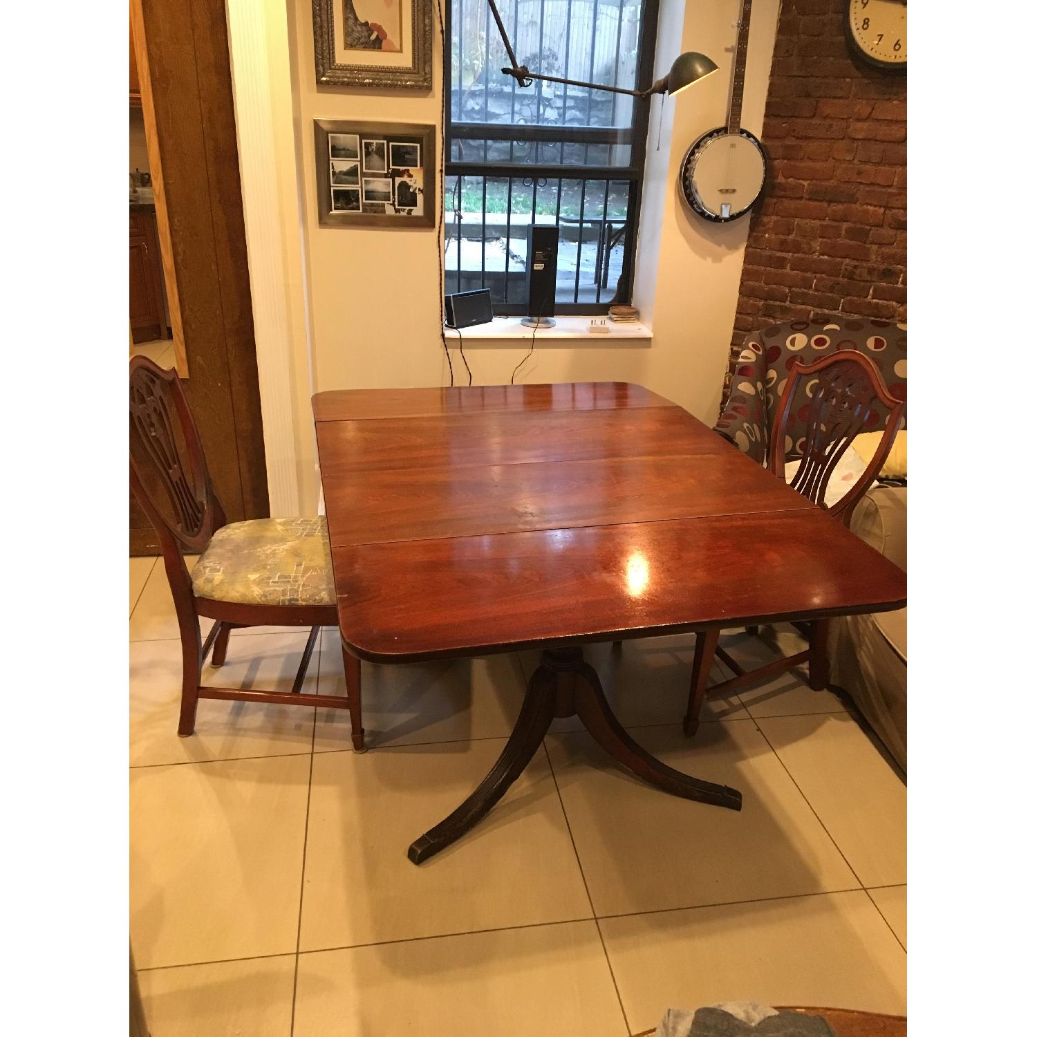 Duncan Phyfe Style Drop- Leaf Table w/ 2 Chairs - image-2