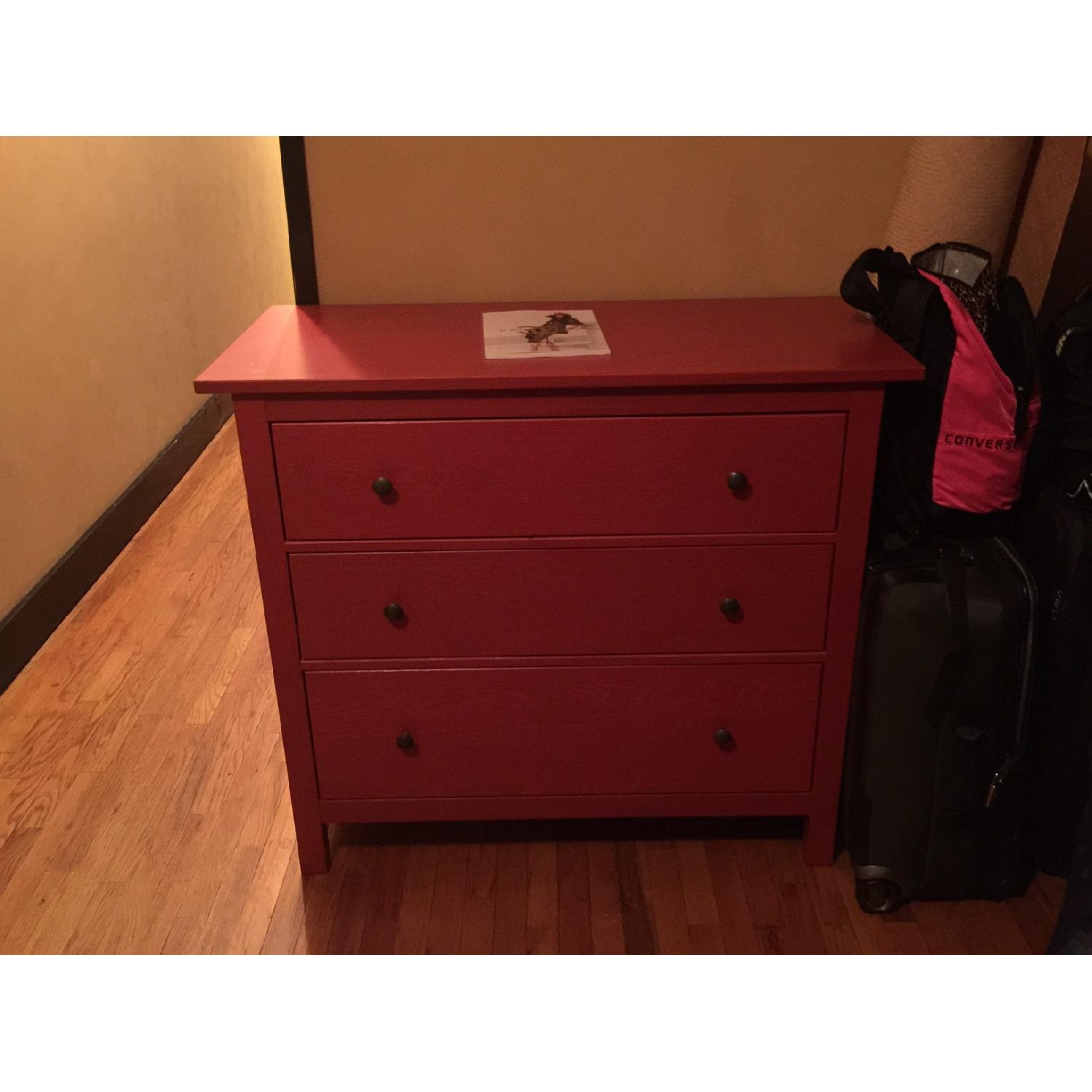 Ikea Hemnes Chest of 3 Drawers in Red - image-4