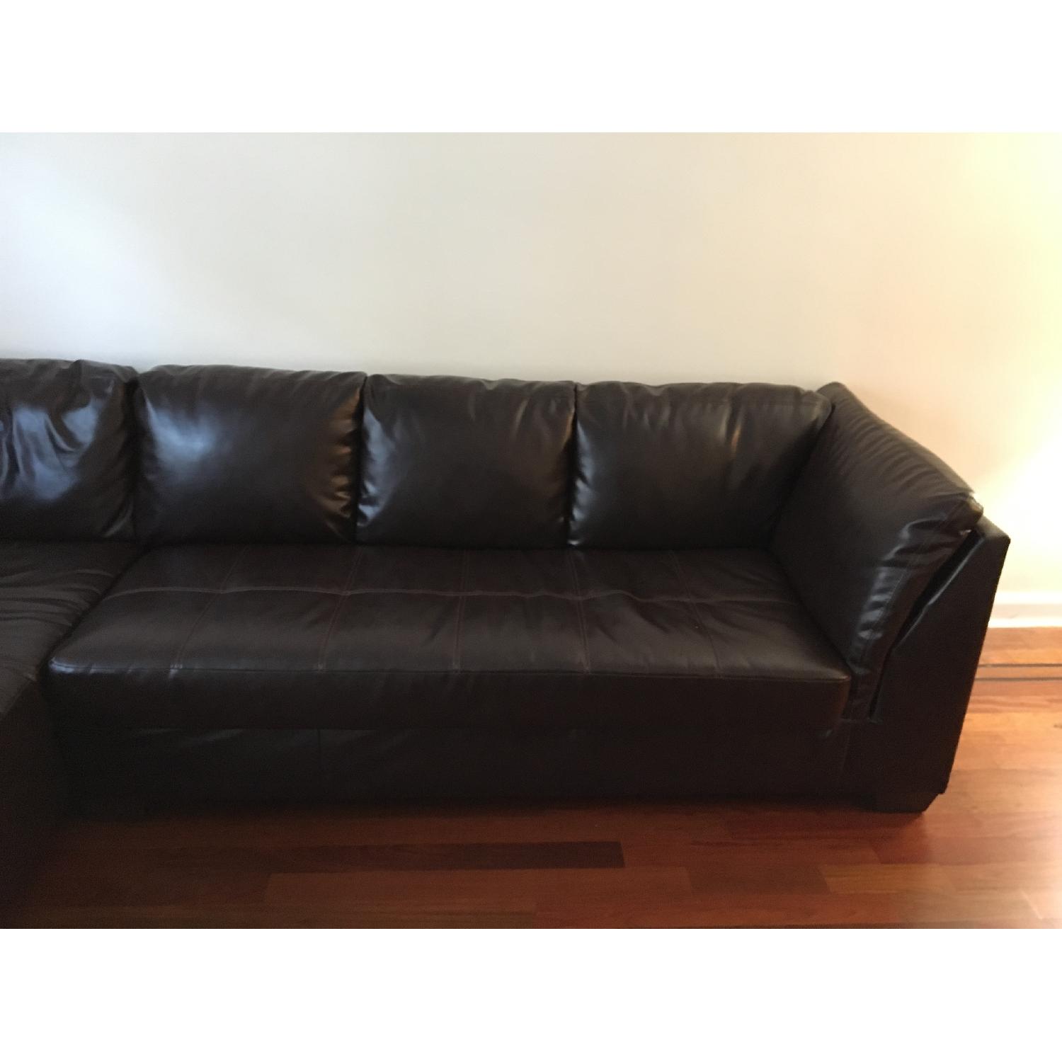 Leather Sectional Couch w/ Chaise - image-3