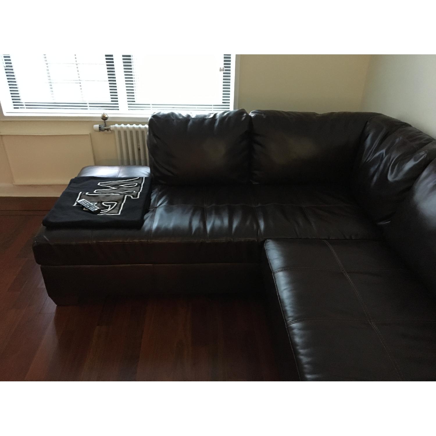 Leather Sectional Couch w/ Chaise - image-4