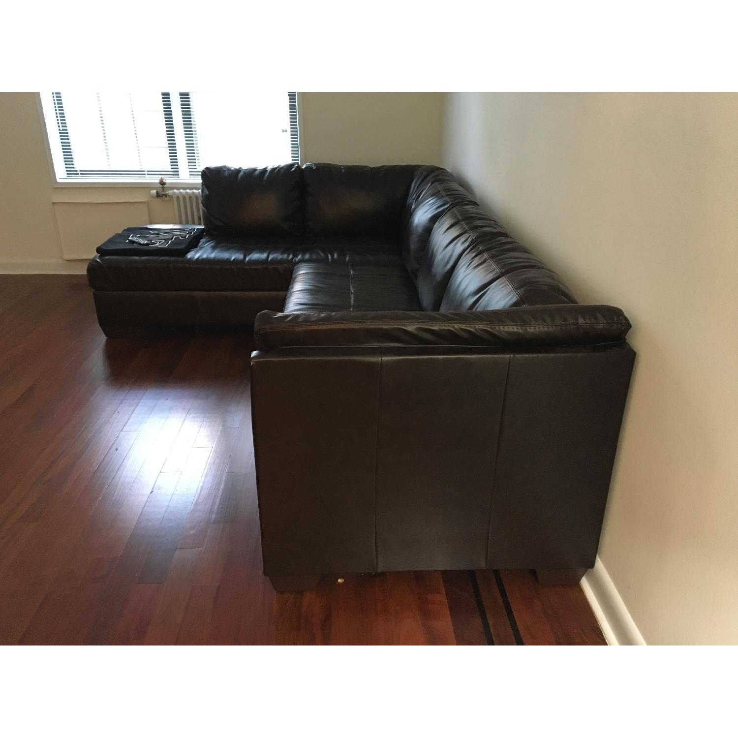Leather Sectional Couch w/ Chaise - image-5