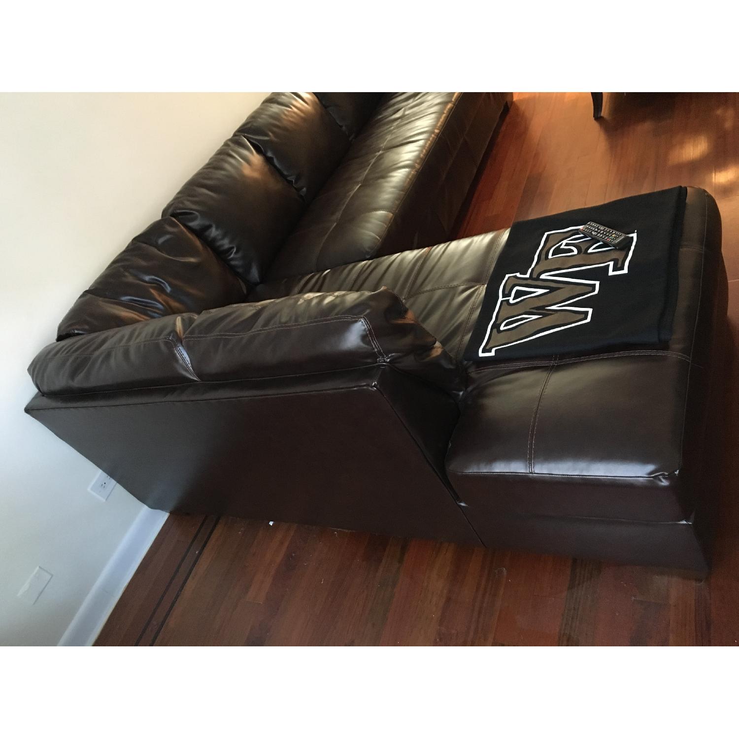 Leather Sectional Couch w/ Chaise - image-6