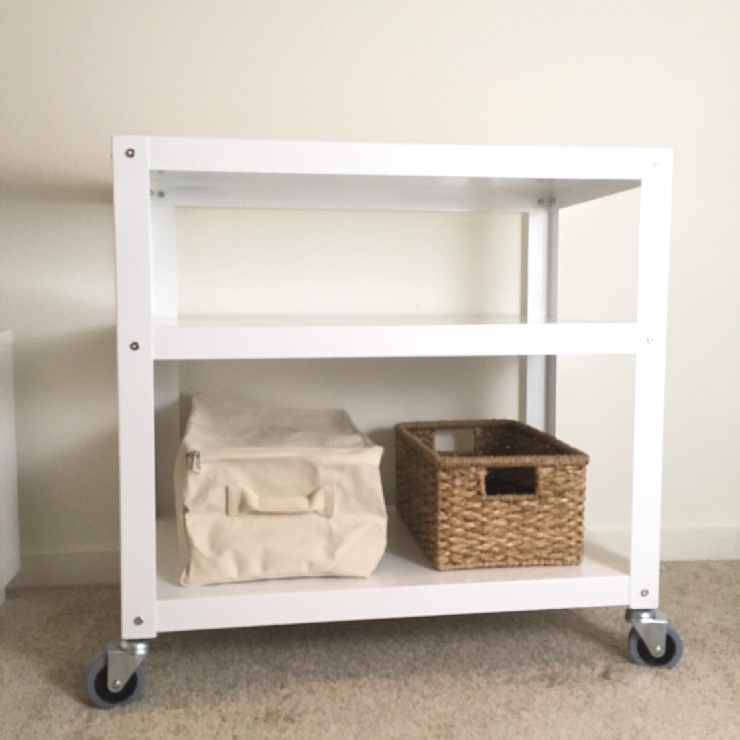 CB2 Go-Cart Rolling Cart in White - image-3