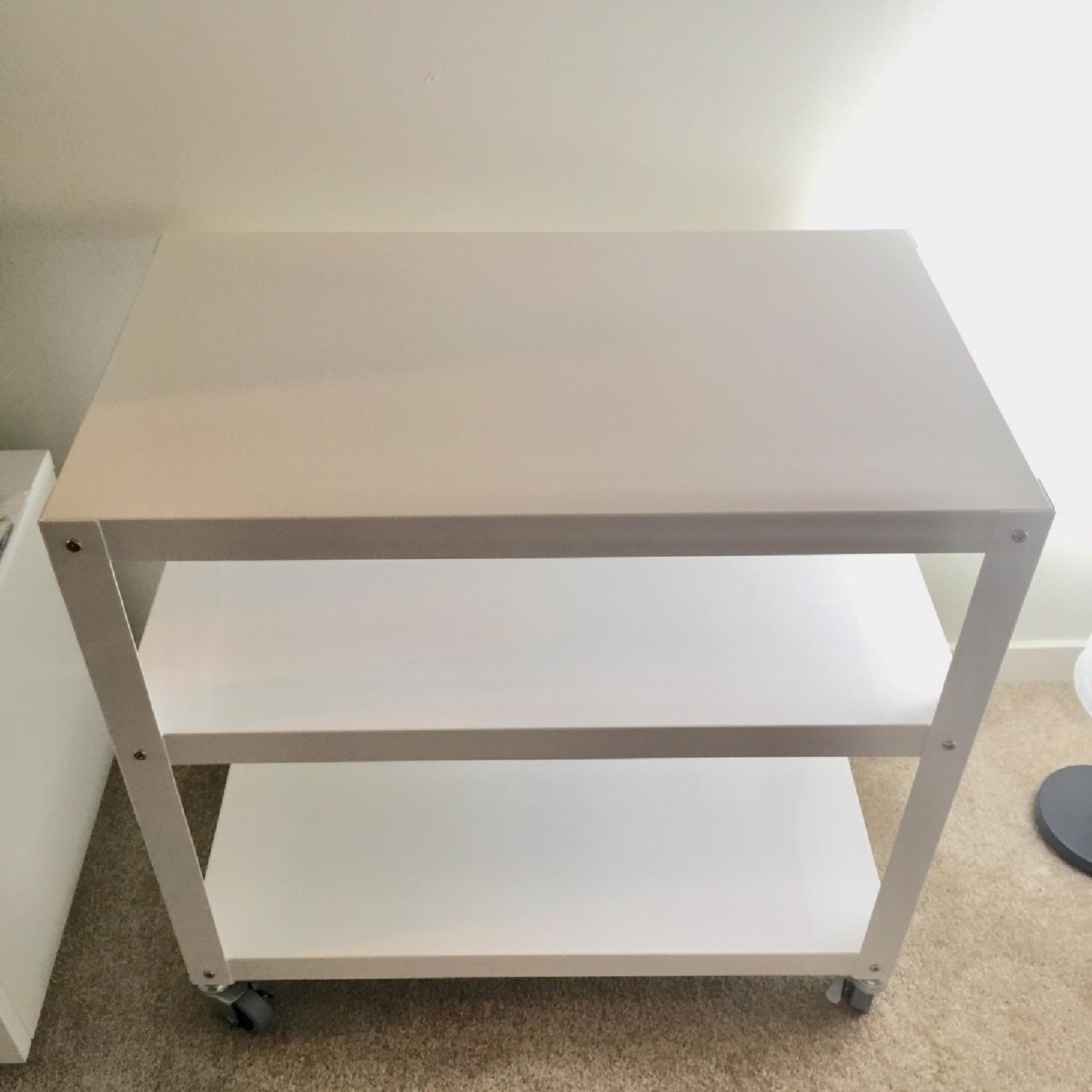 CB2 Go-Cart Rolling Cart in White - image-5