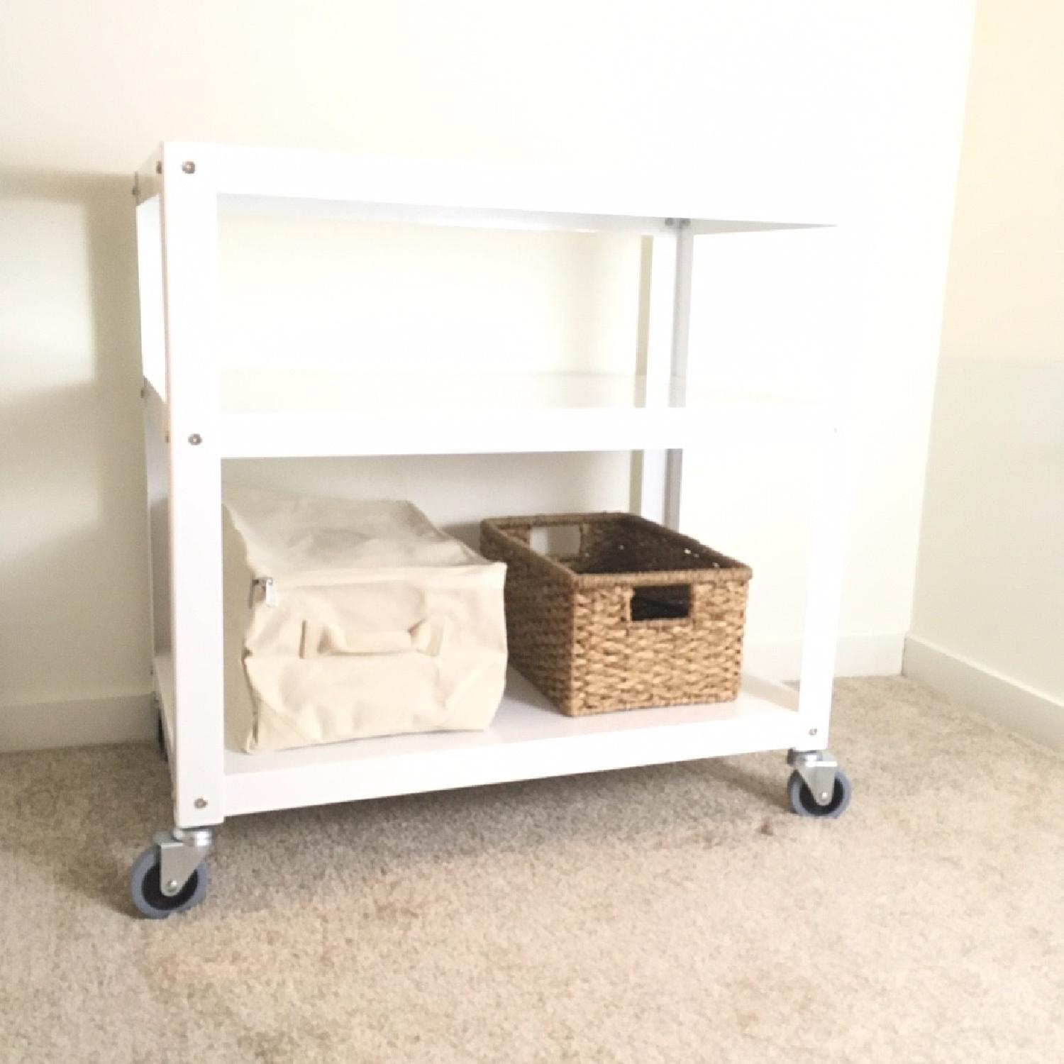 CB2 Go-Cart Rolling Cart in White - image-6