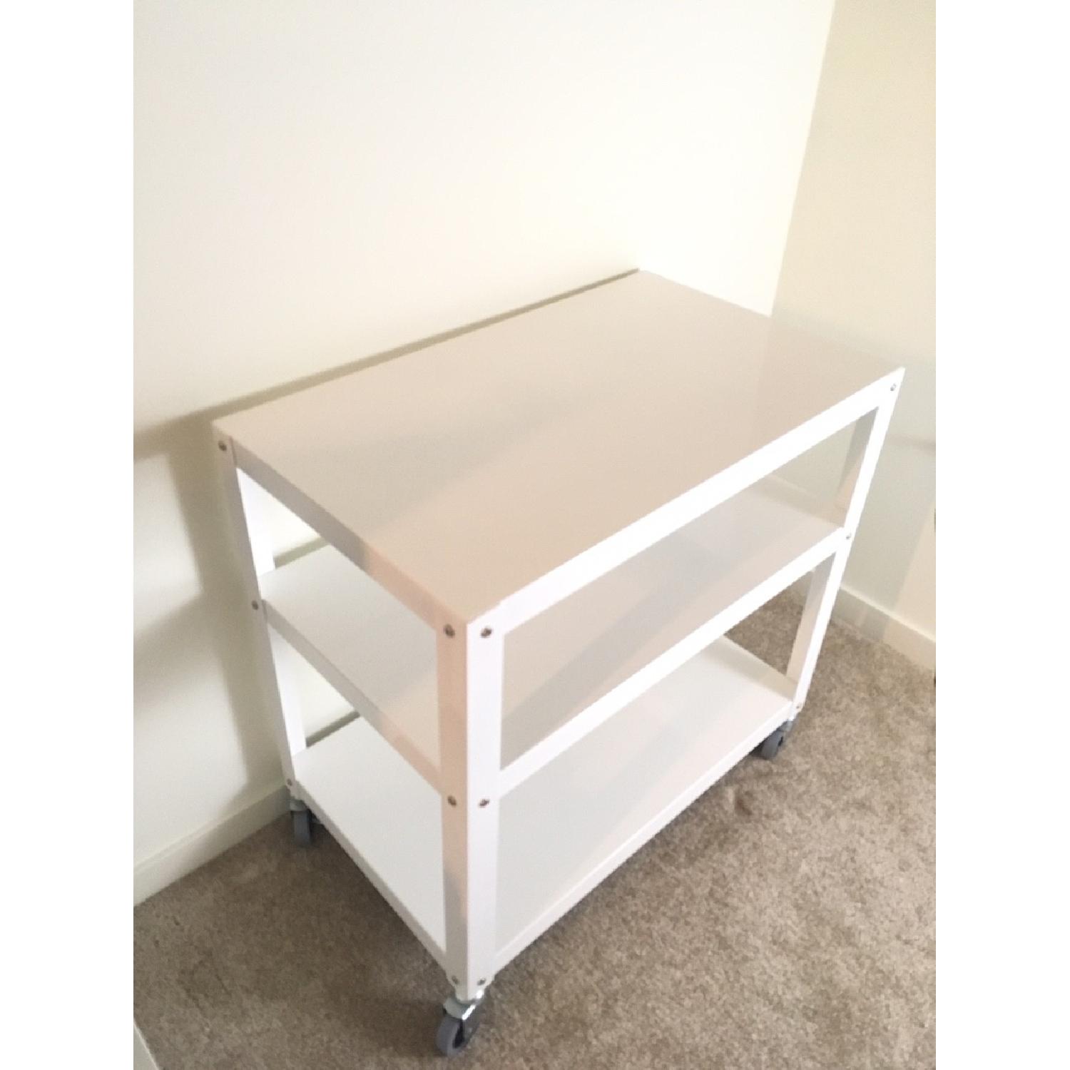 CB2 Go-Cart Rolling Cart in White - image-7