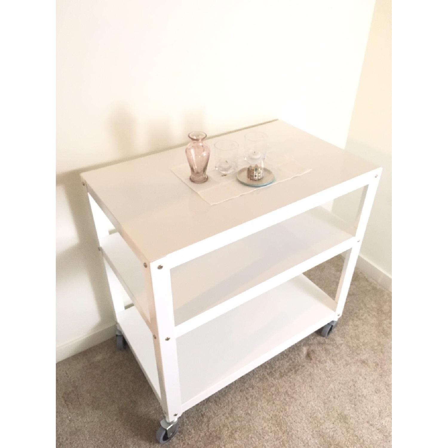 CB2 Go-Cart Rolling Cart in White - image-10