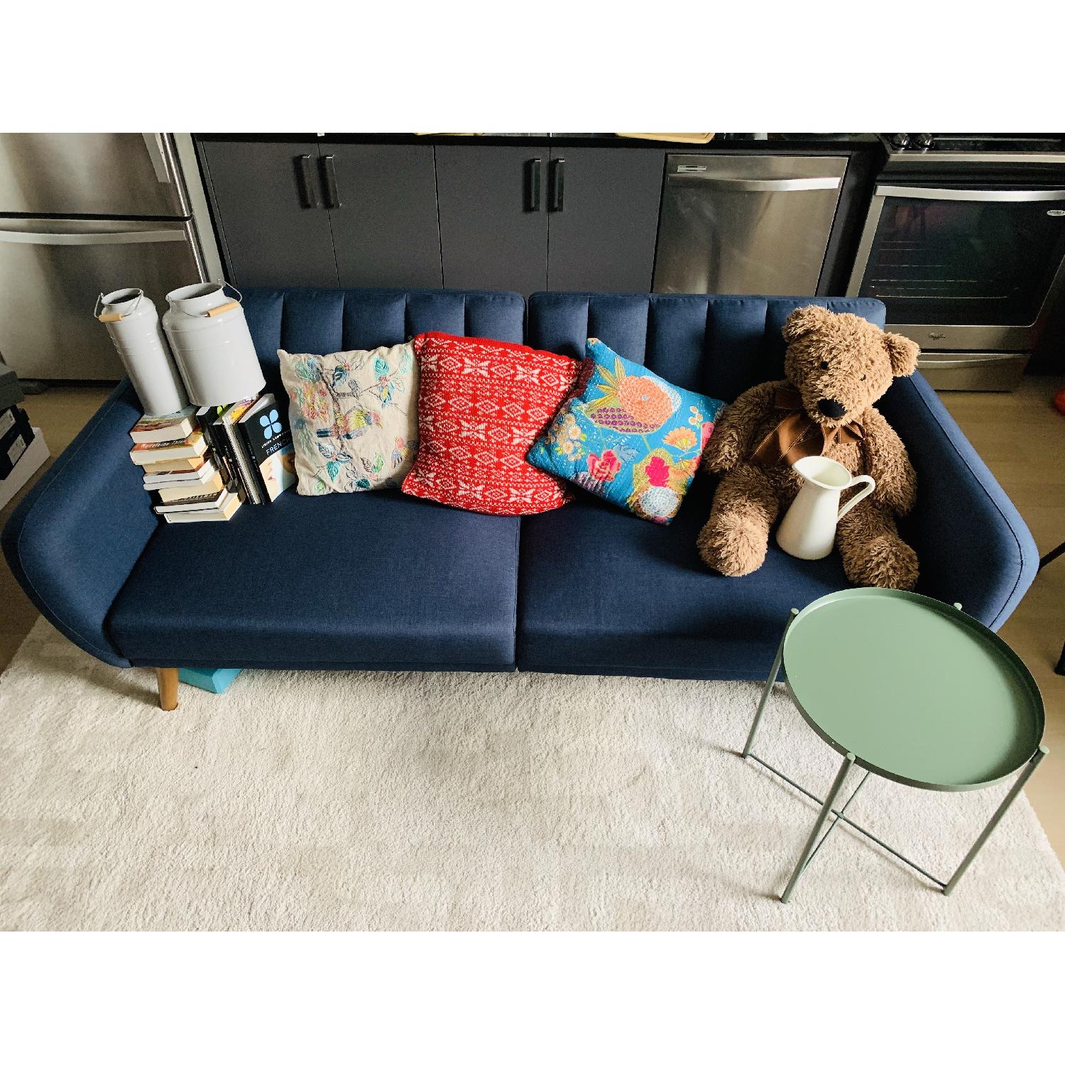 Novogratz Brittany Sofa Futon in Navy Linen - image-3