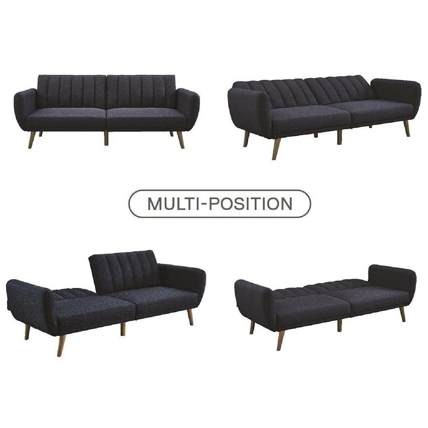 Novogratz Brittany Sofa Futon in Navy Linen - image-4