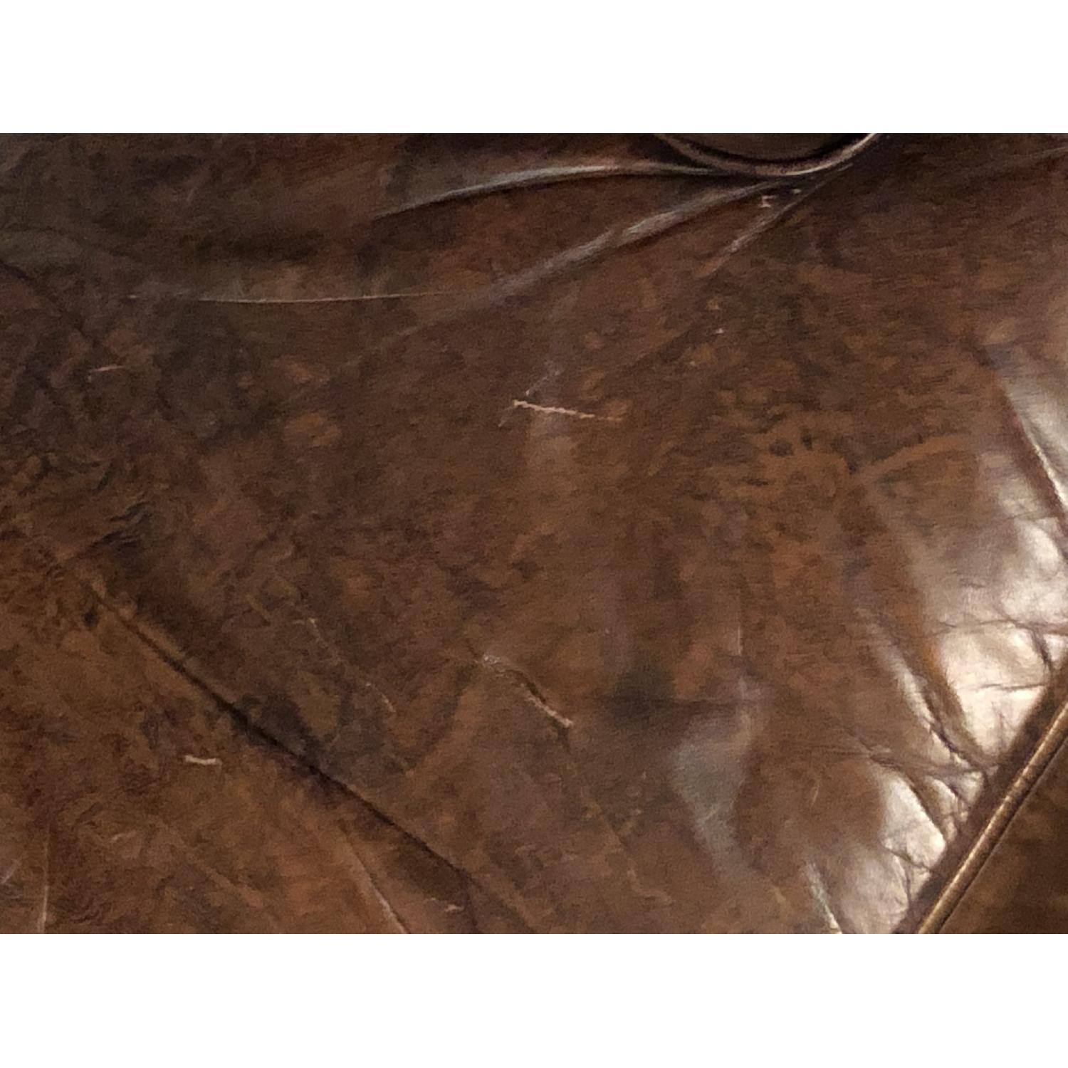 Schafer Bros Wing Back Brown Leather Chair w/ Nailhead - image-1