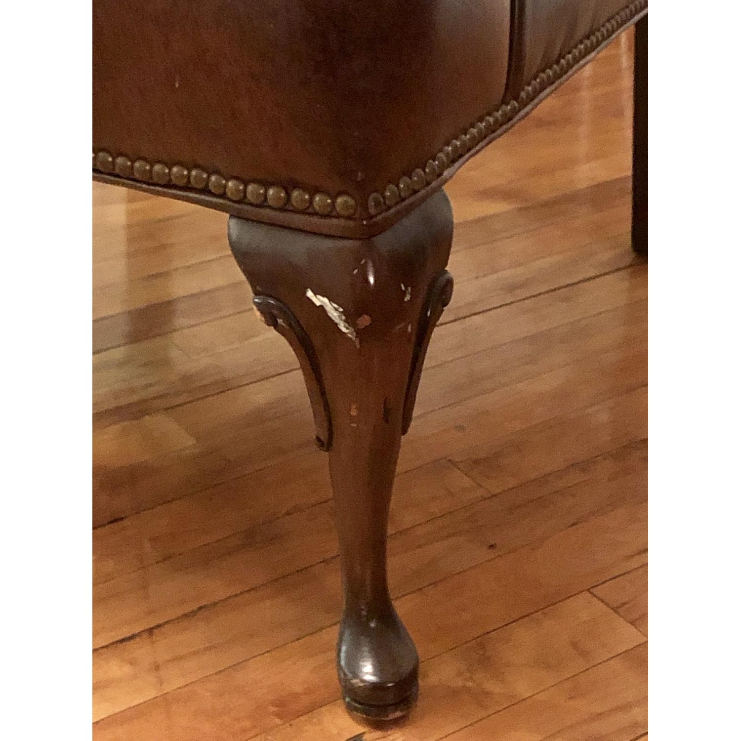 Schafer Bros Wing Back Brown Leather Chair w/ Nailhead - image-2