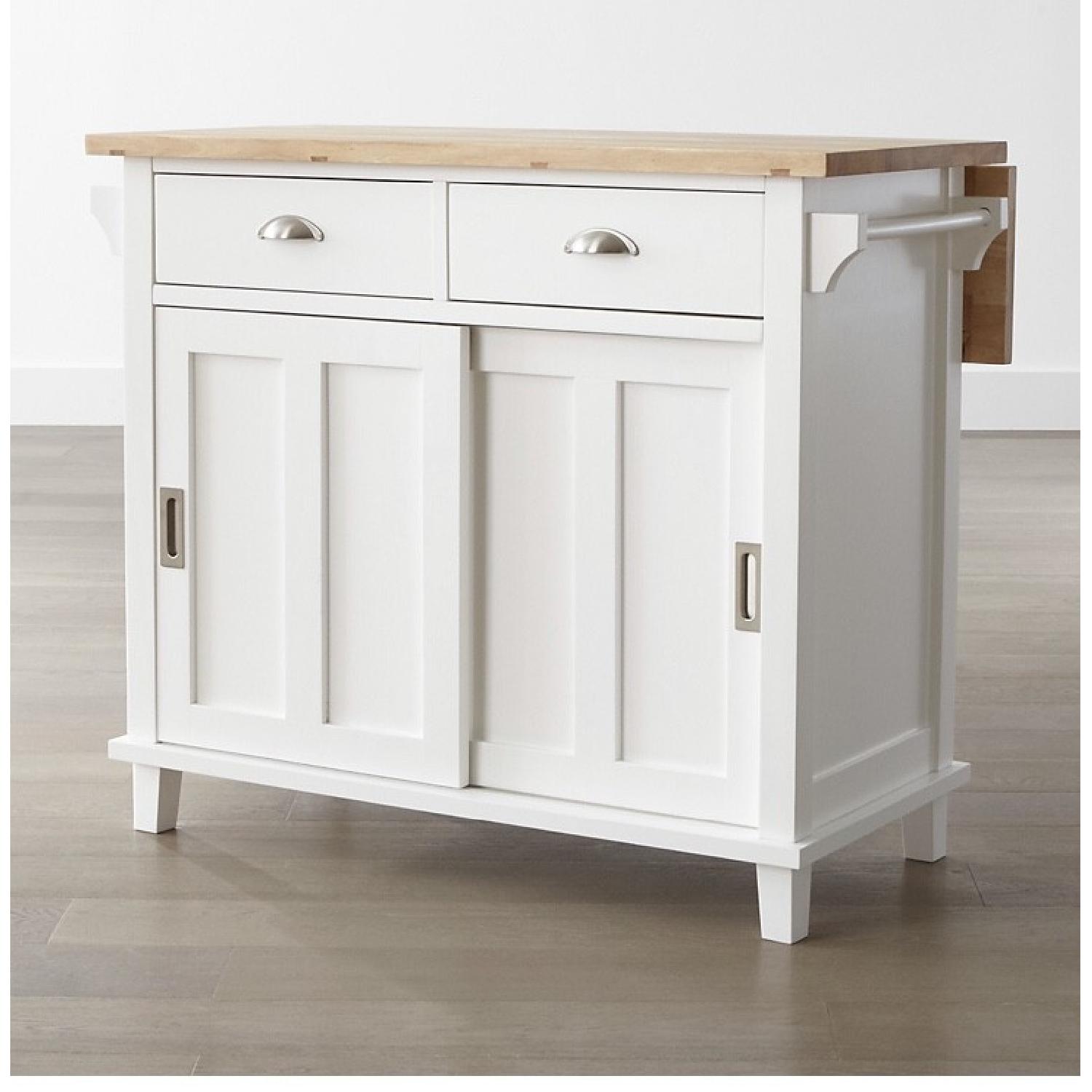 Crate Barrel Belmont White Kitchen Island Aptdeco