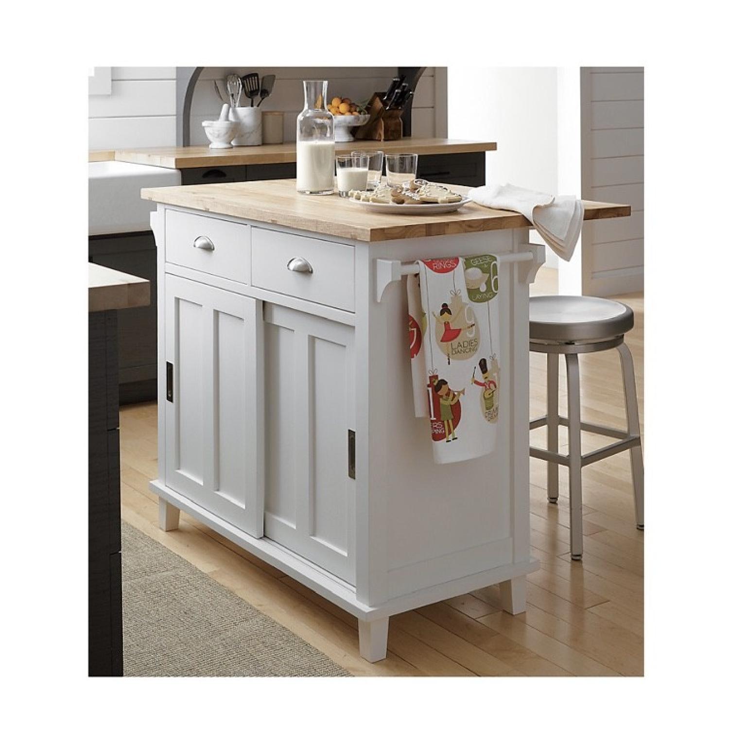 Crate & Barrel Belmont White Kitchen Island - image-2