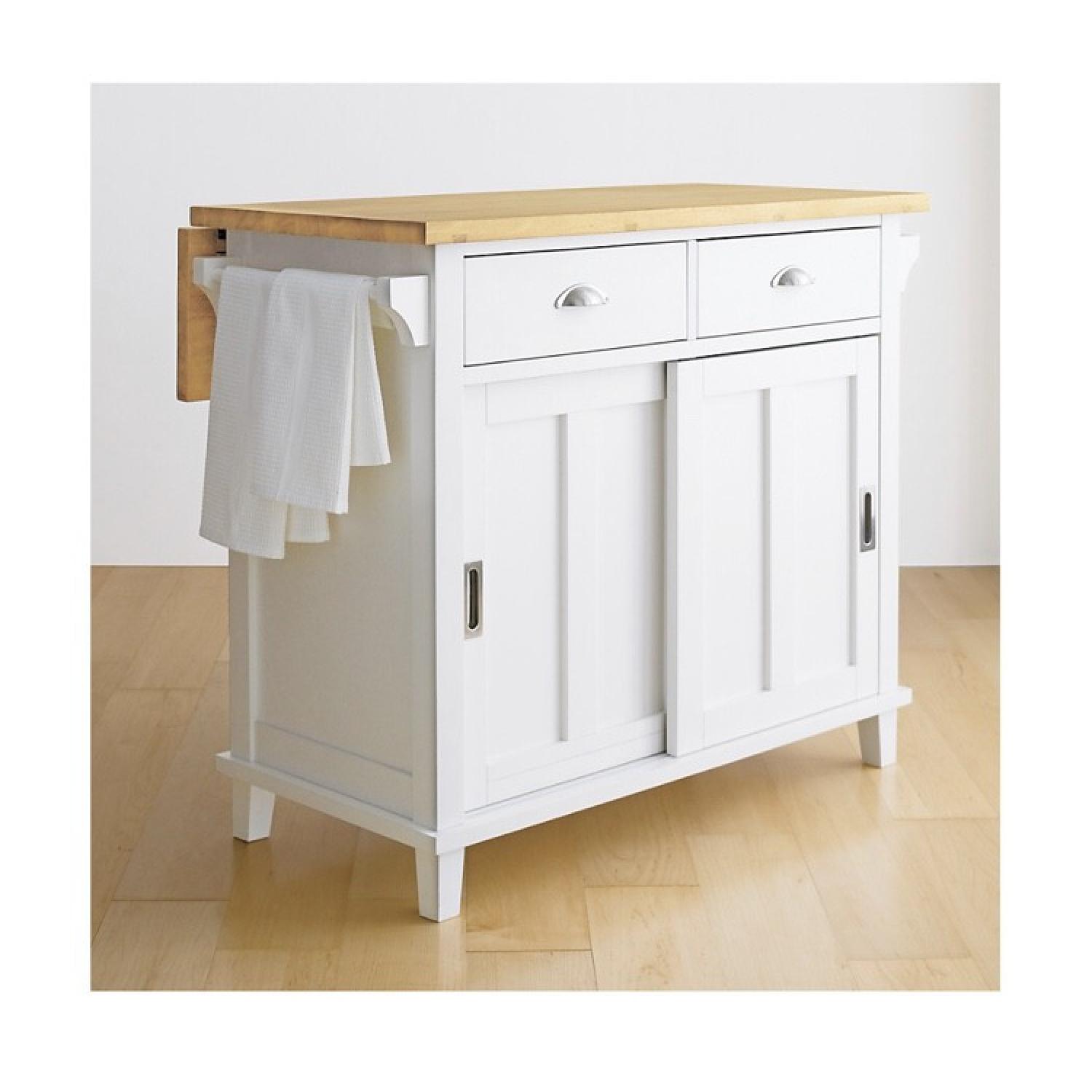 Crate & Barrel Belmont White Kitchen Island - image-3