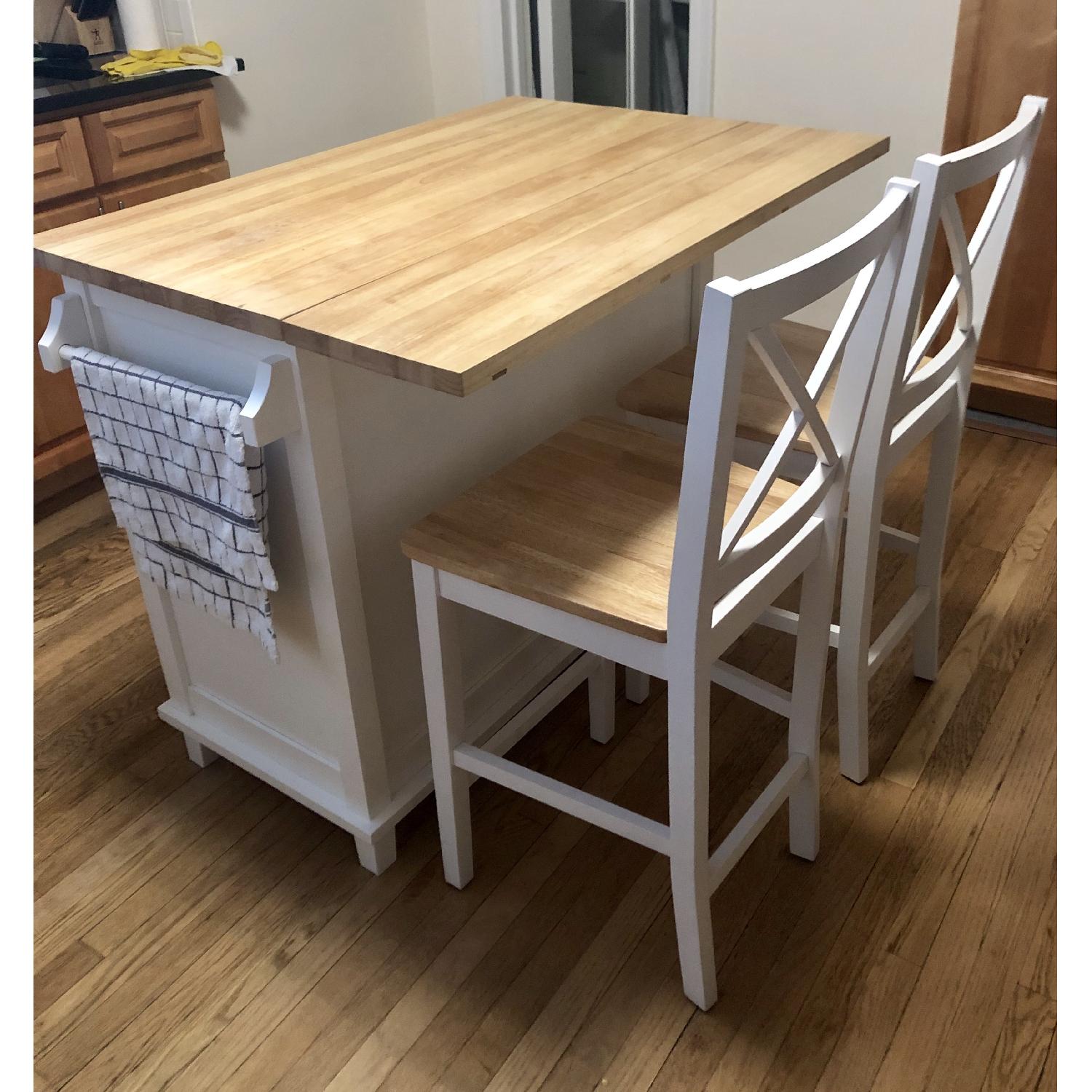 Crate & Barrel Belmont White Kitchen Island - image-4