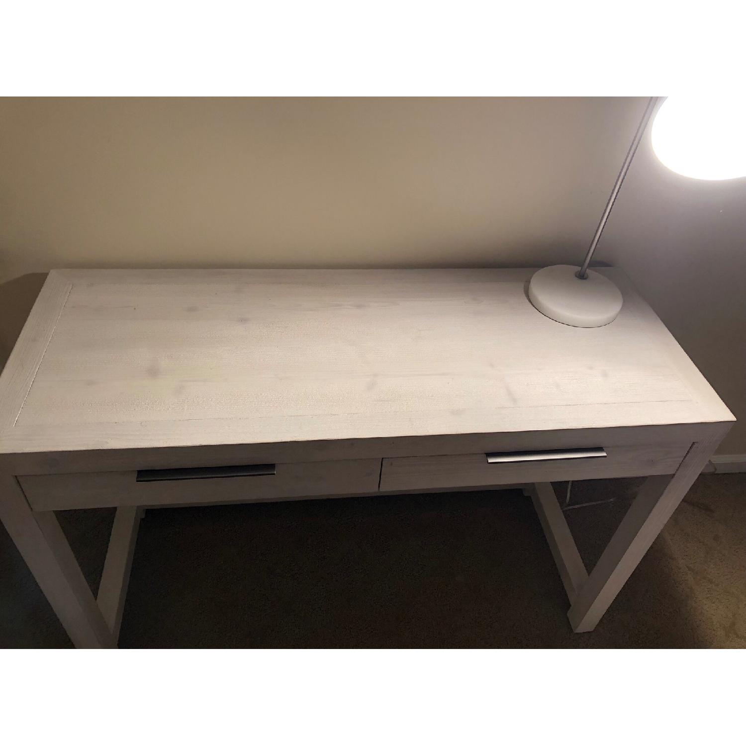 Restoration Hardware Laguna White Wood Desk AptDeco